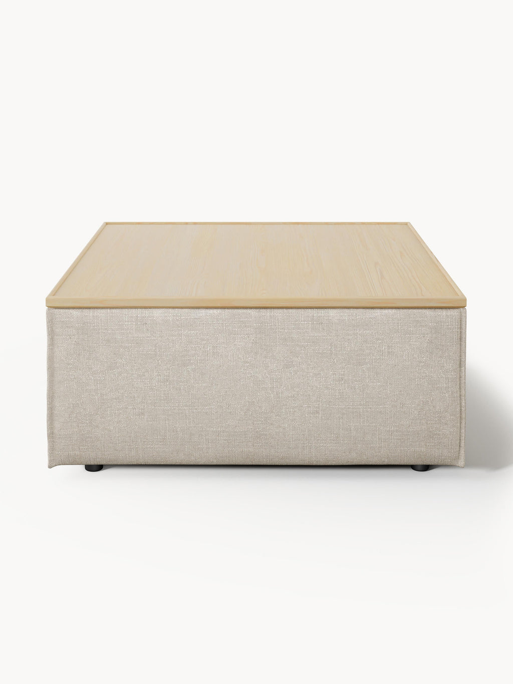 Lennon Linen Blend Ottoman with Storage