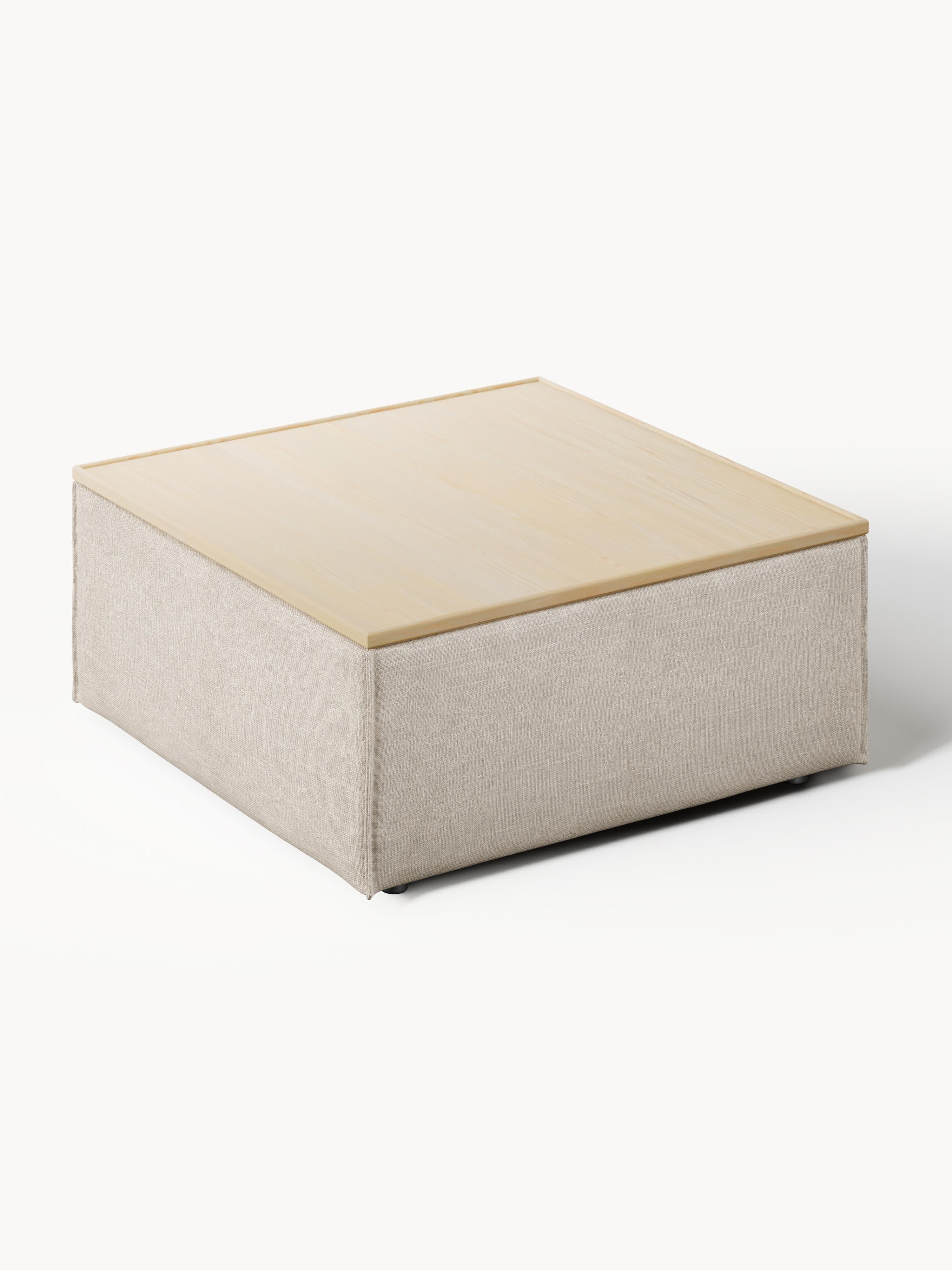 Lennon Linen Blend Ottoman with Storage
