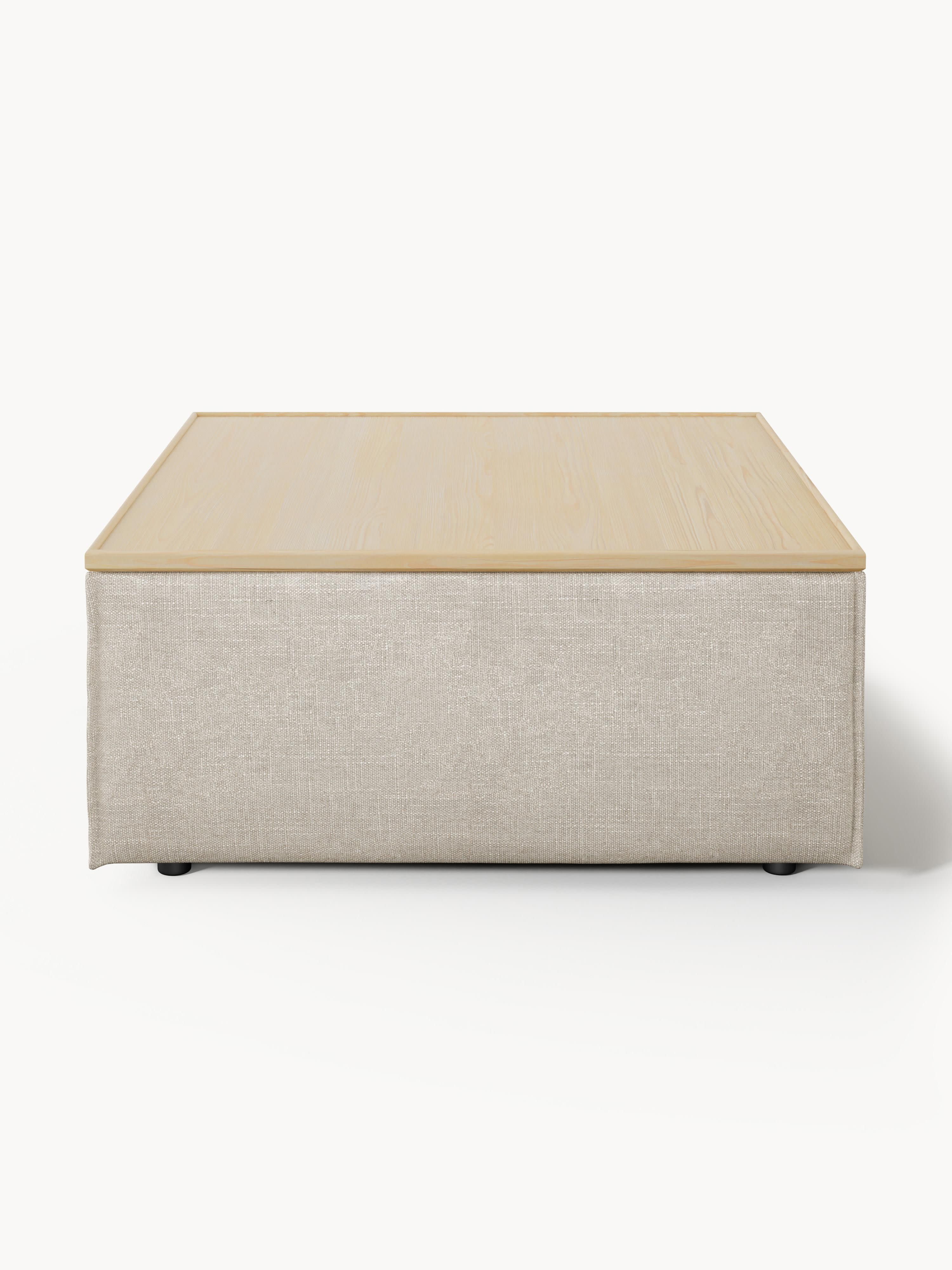 Lennon Linen Blend Ottoman with Storage