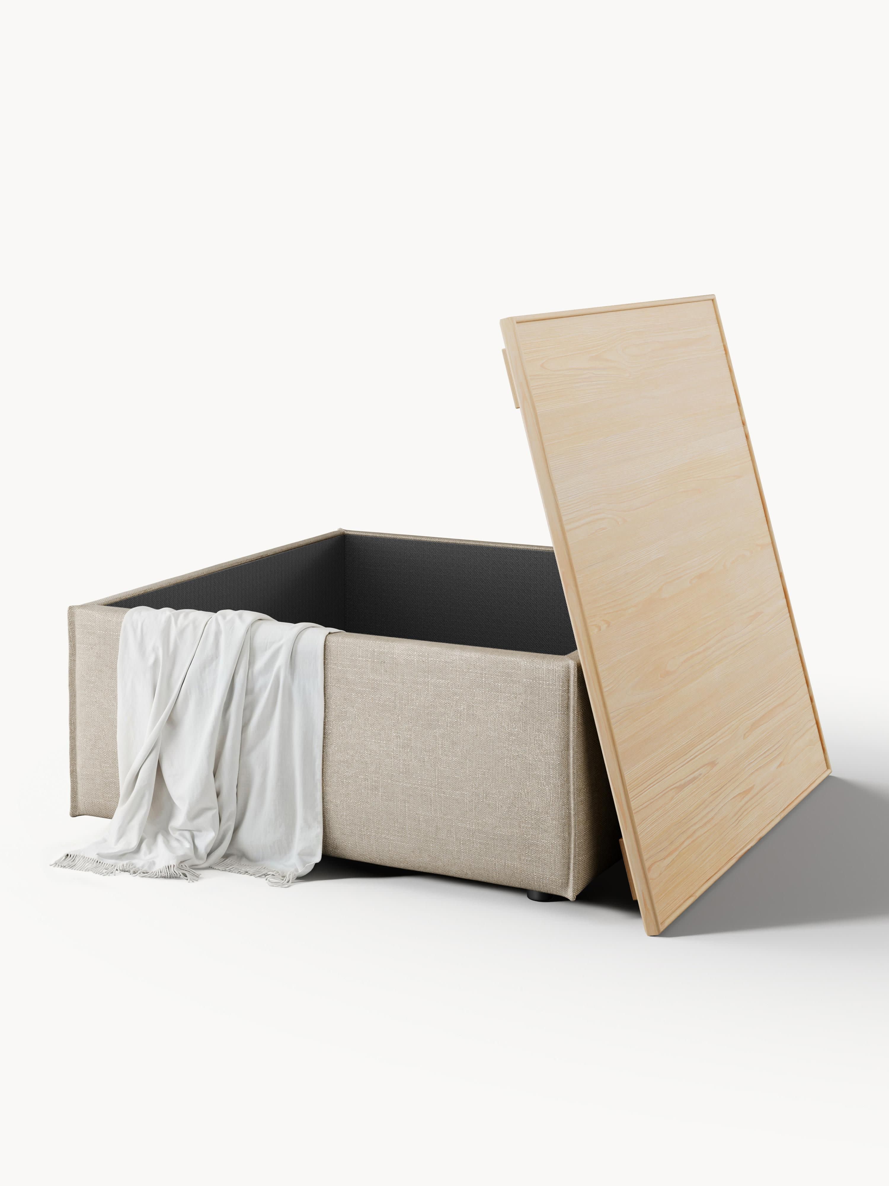 Lennon Linen Blend Ottoman with Storage