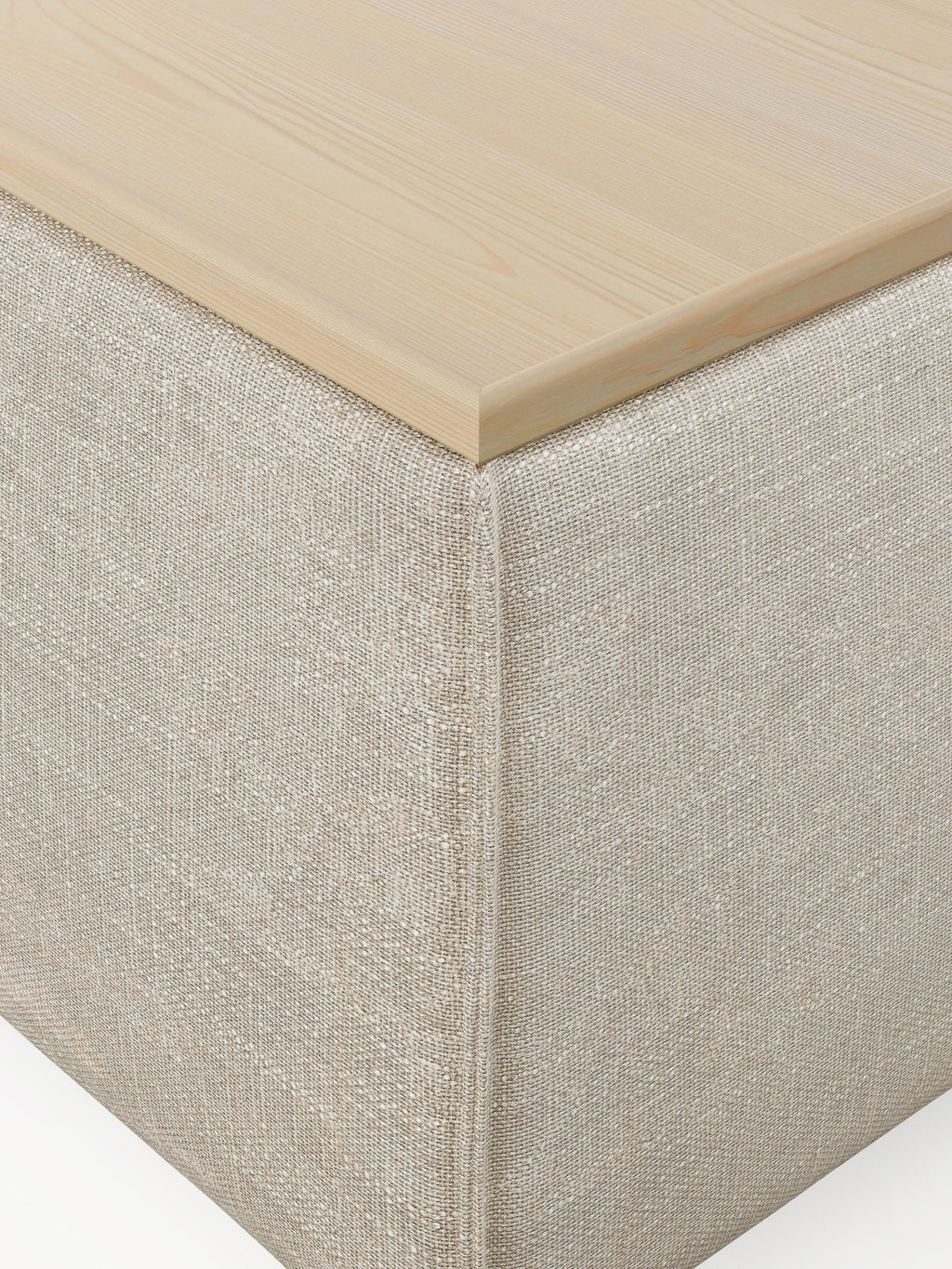 Lennon Linen Blend Ottoman with Storage