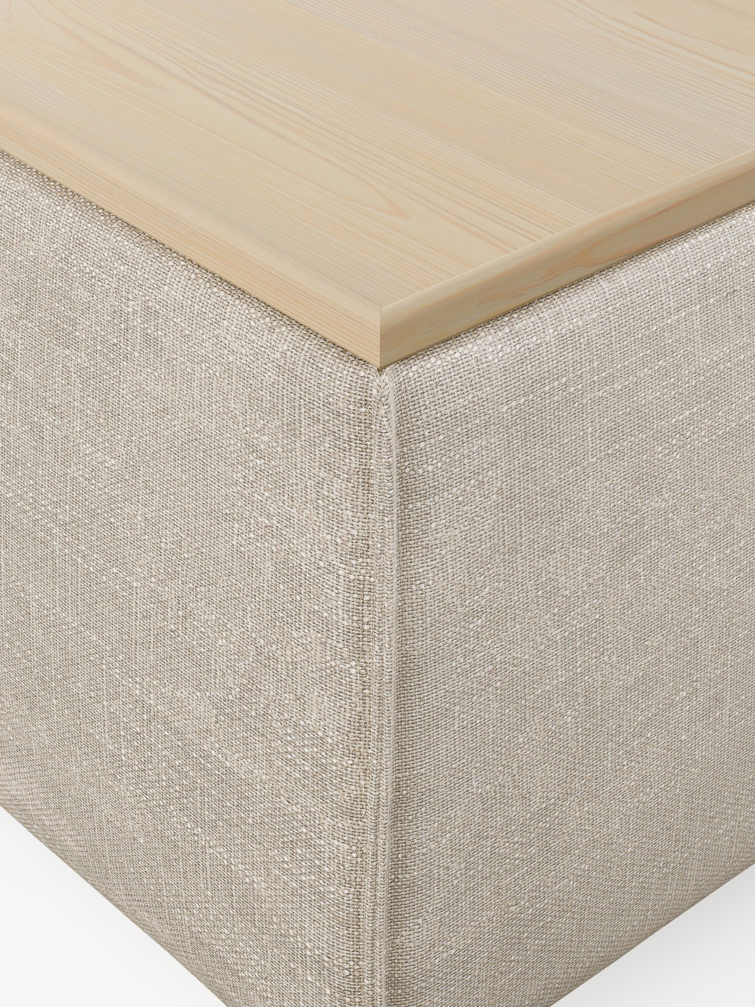 Lennon Linen Blend Ottoman with Storage