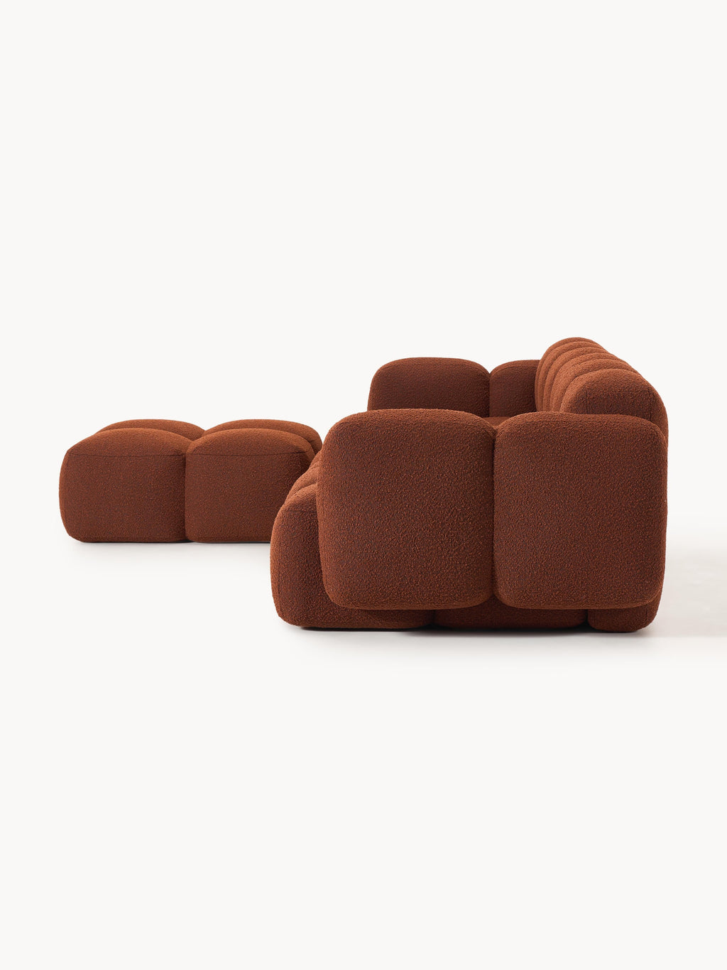 Tayla Bouclé Modular Sofa (4-seater) with Ottoman (left/right)
