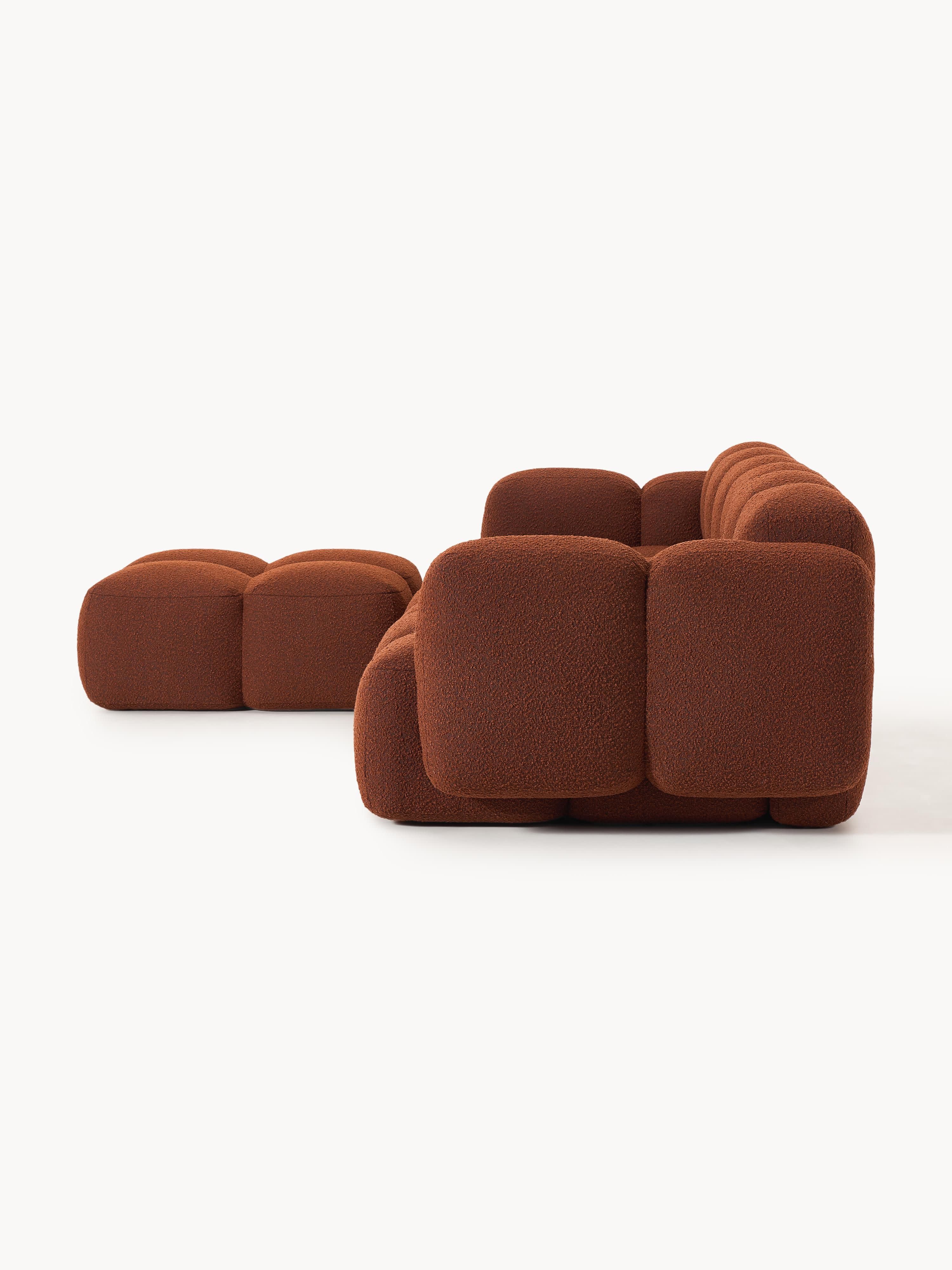 Tayla Bouclé Modular Sofa (4-seater) with Ottoman (left/right)