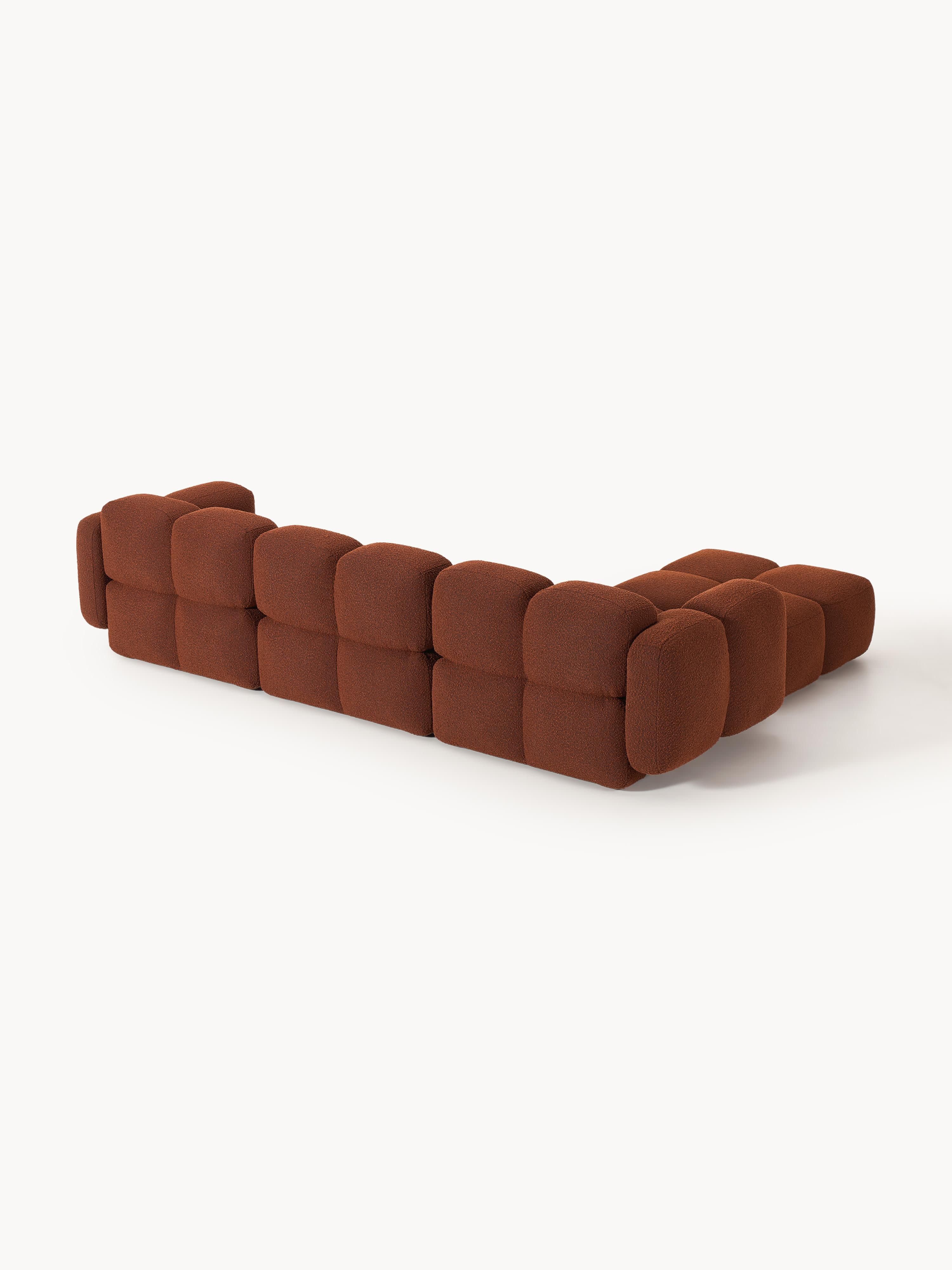 Tayla Bouclé Modular Sofa (4-seater) with Ottoman (left/right)