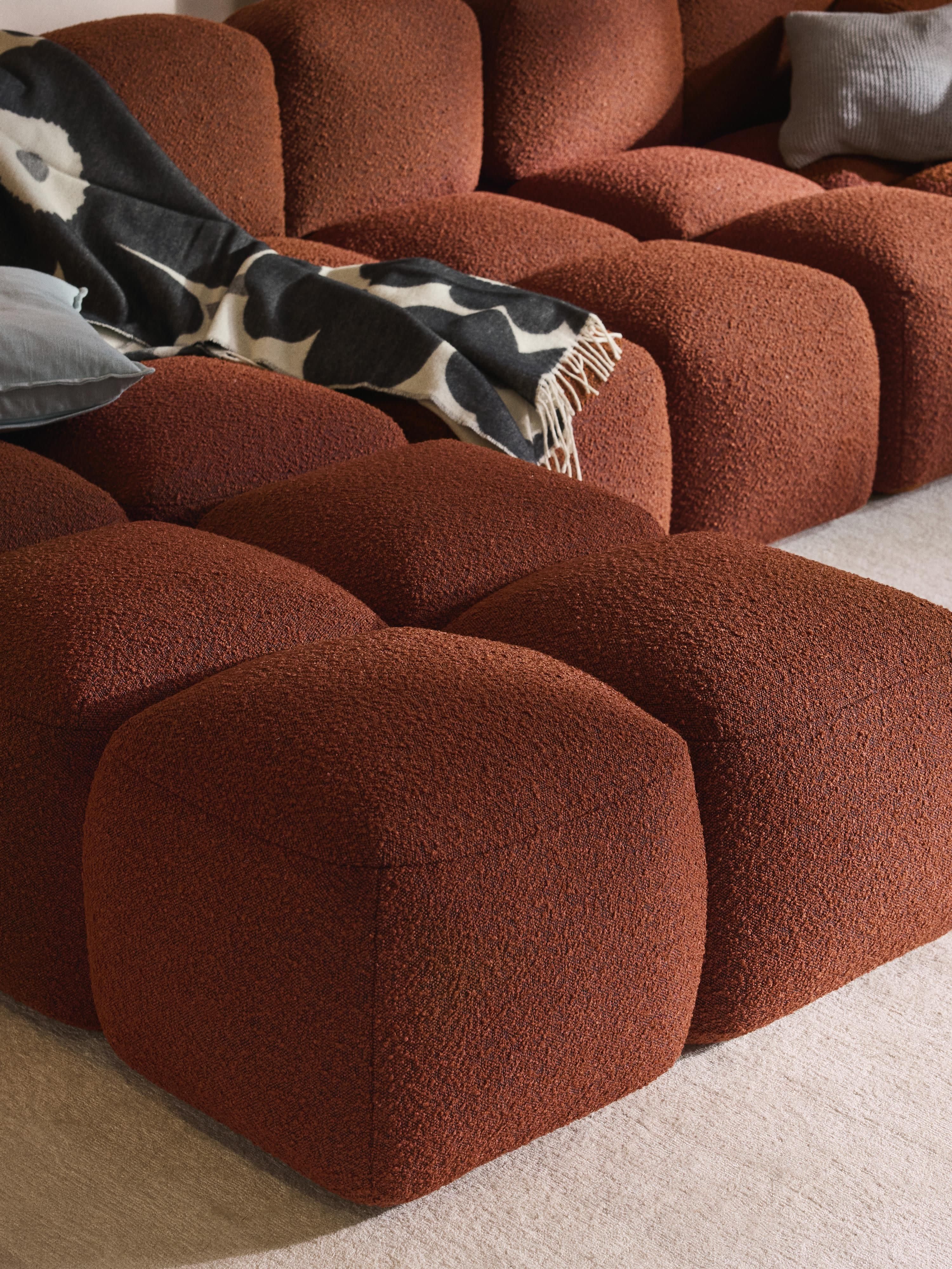 Tayla Bouclé Modular Sofa (4-seater) with Ottoman (left/right)