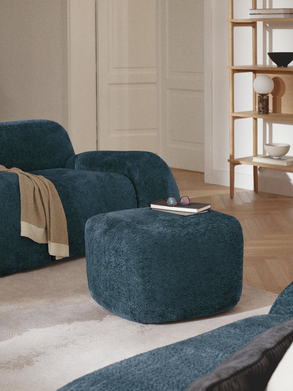 Wolke Teddy-Bouclé Ottoman