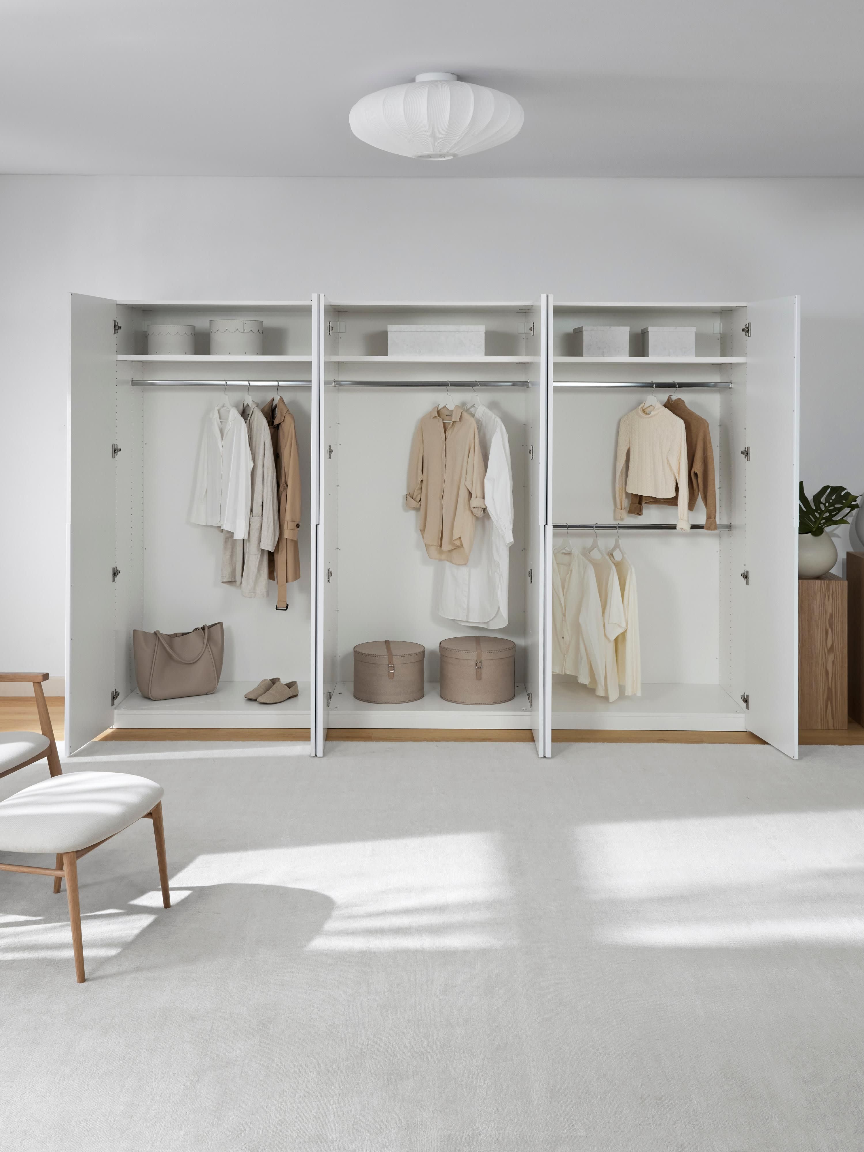 Leon Modular Hinged Door Wardrobe, 300 cm Wide, in various sizes