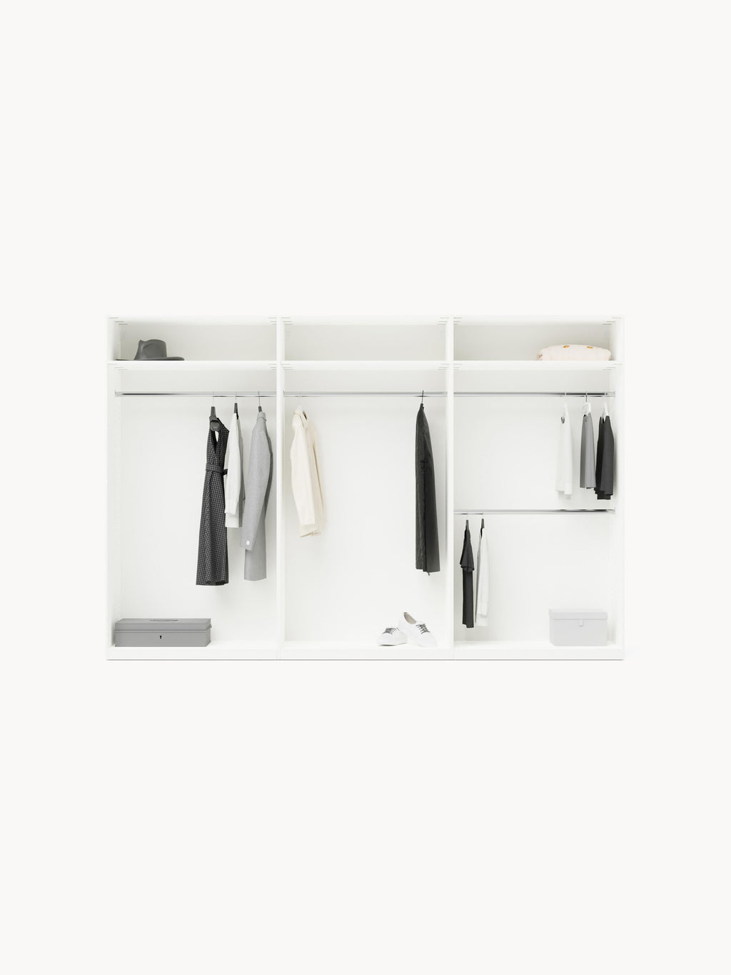Leon Modular Hinged Door Wardrobe, 300 cm Wide, in various sizes