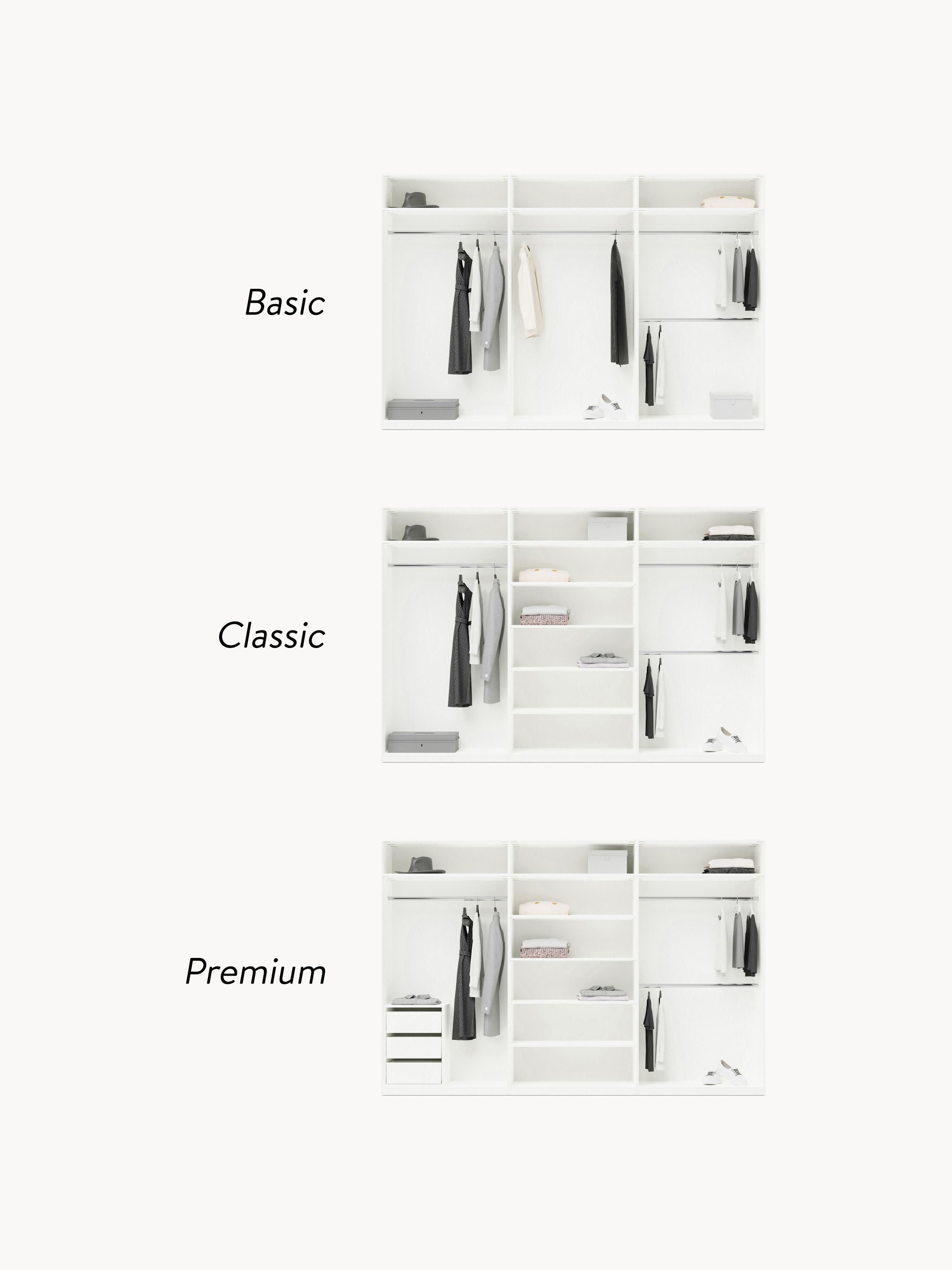 Leon Modular Hinged Door Wardrobe, 300 cm Wide, in various sizes