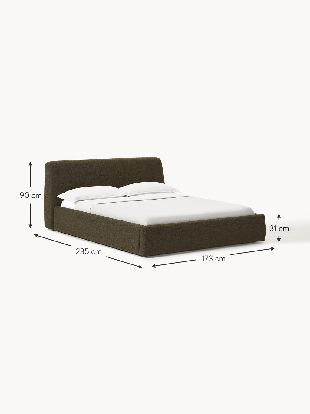 Cloud Upholstered Bouclé Bed