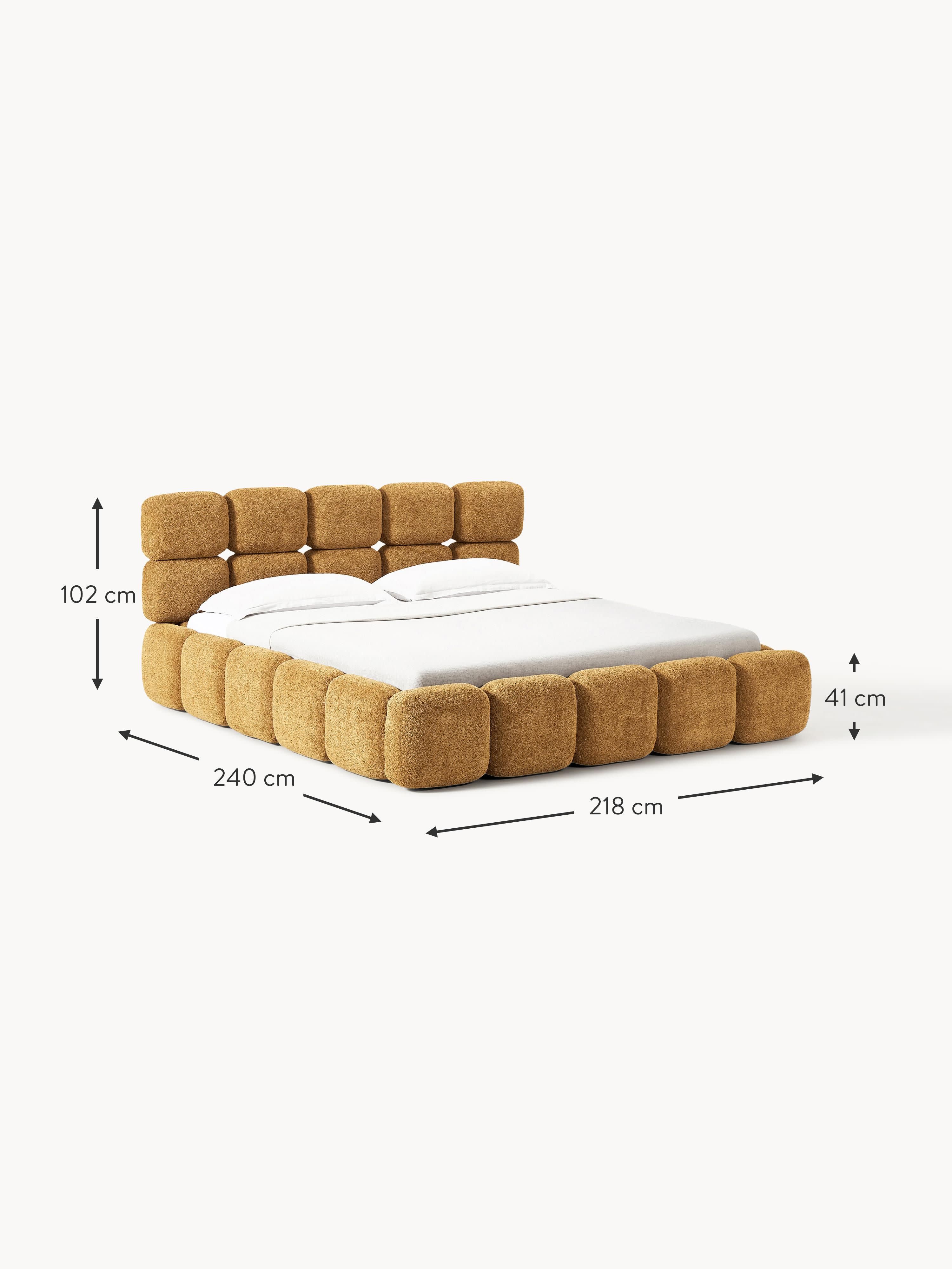 Tayla Upholstered Teddy Bouclé Bed with Storage Space