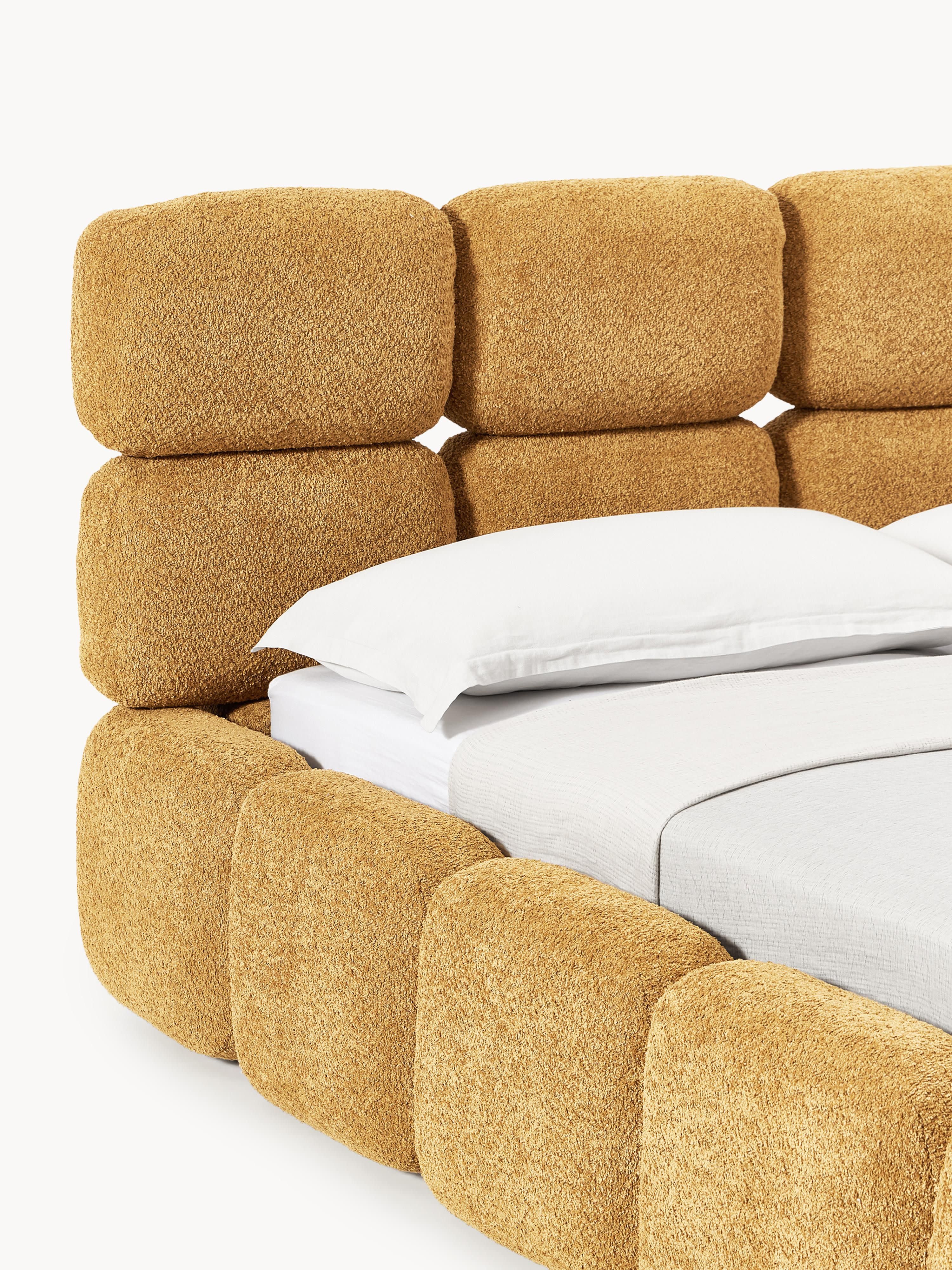 Tayla Upholstered Teddy Bouclé Bed with Storage Space