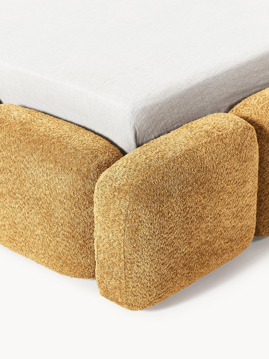 Tayla Upholstered Teddy Bouclé Bed with Storage Space