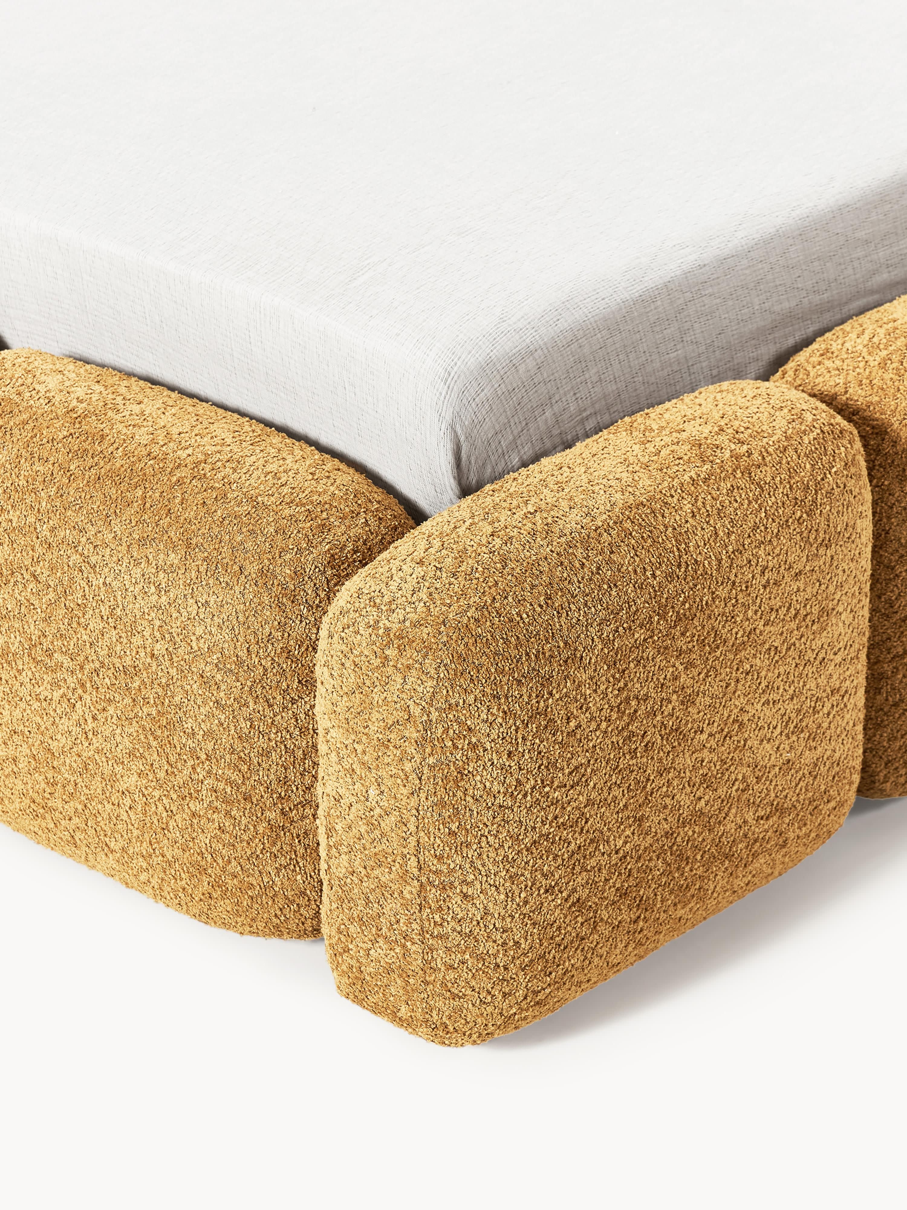 Tayla Upholstered Teddy Bouclé Bed with Storage Space