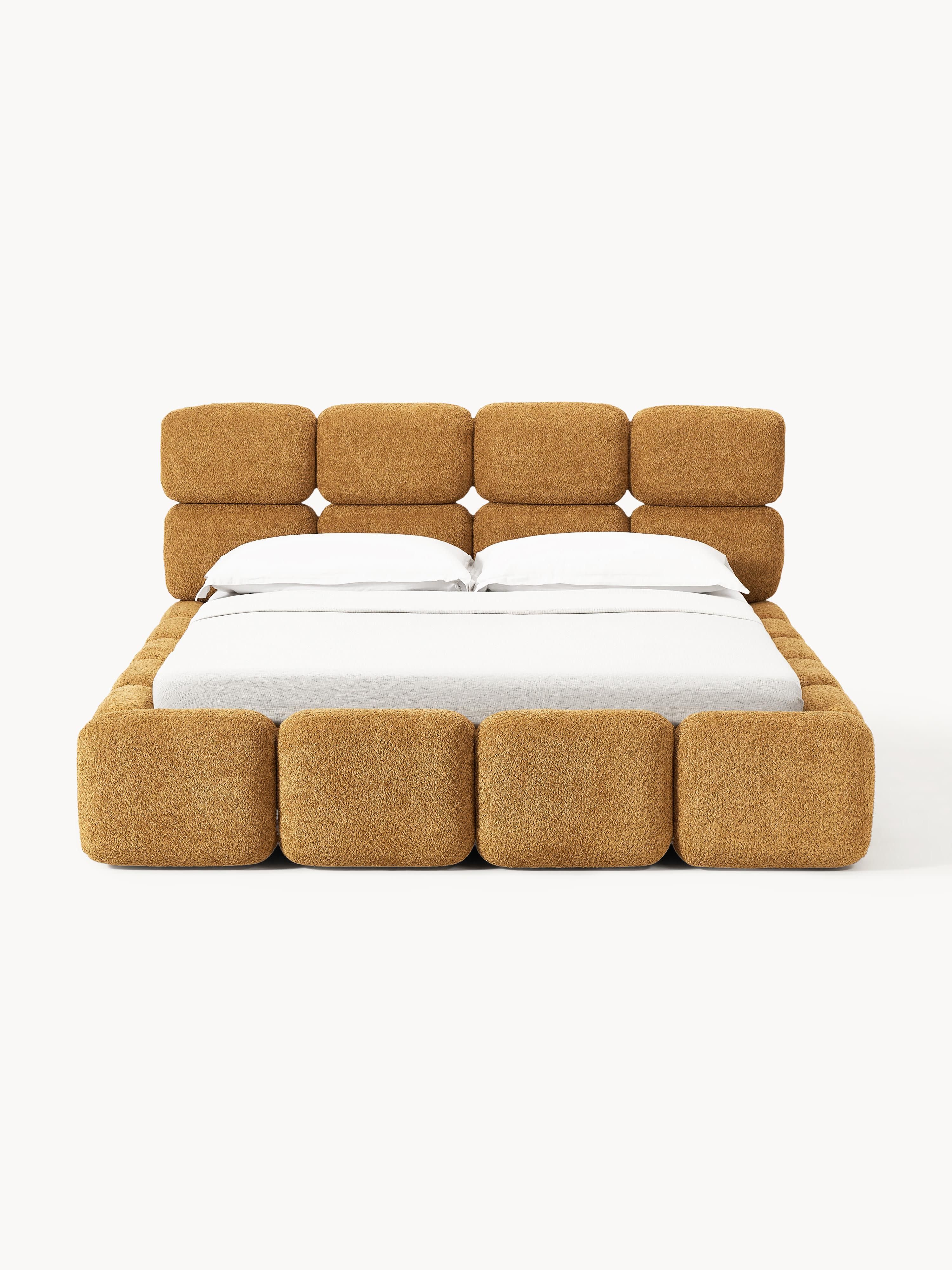 Tayla Upholstered Teddy Bouclé Bed with Storage Space