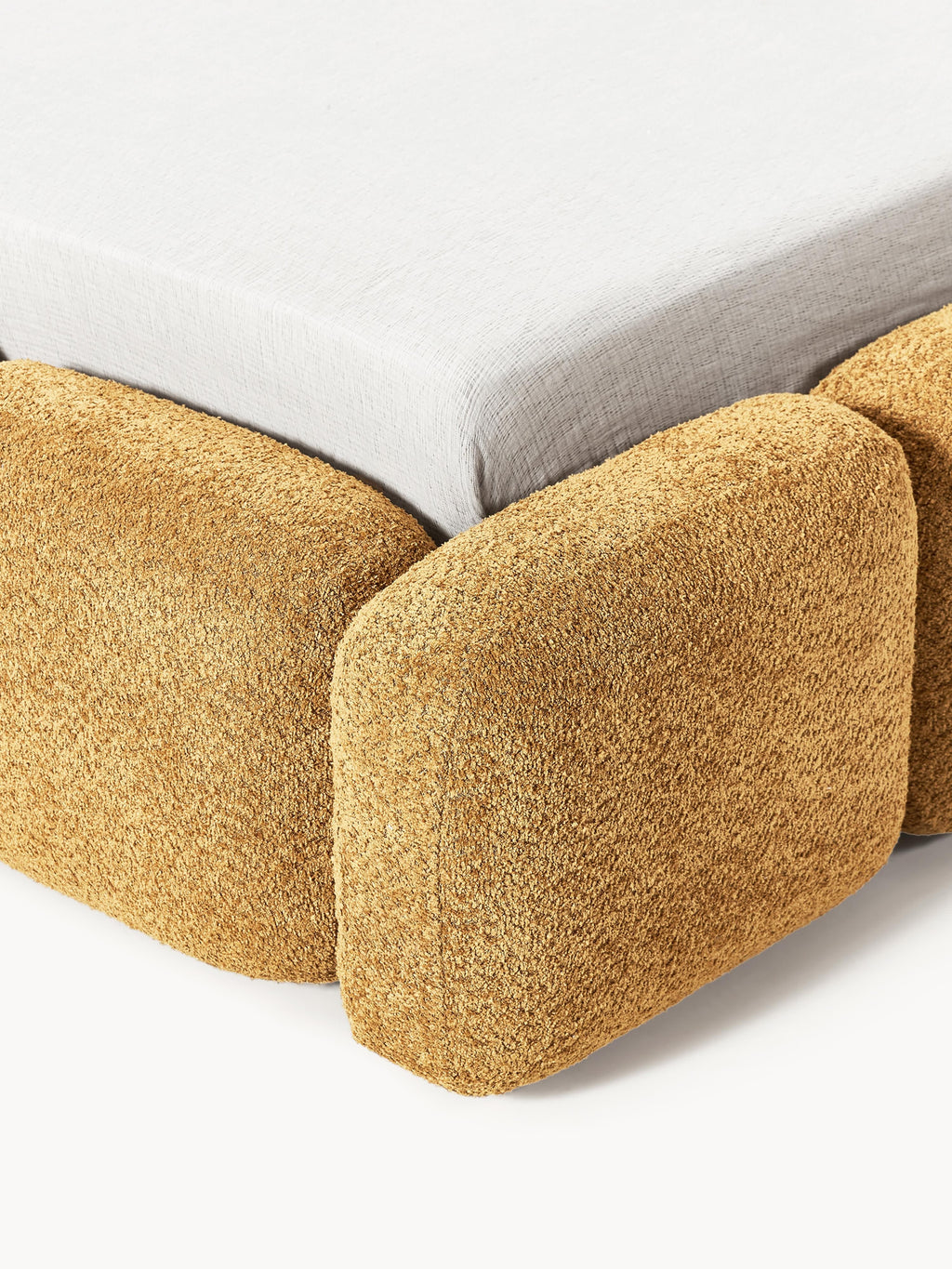 Tayla Upholstered Teddy Bouclé Bed with Storage Space