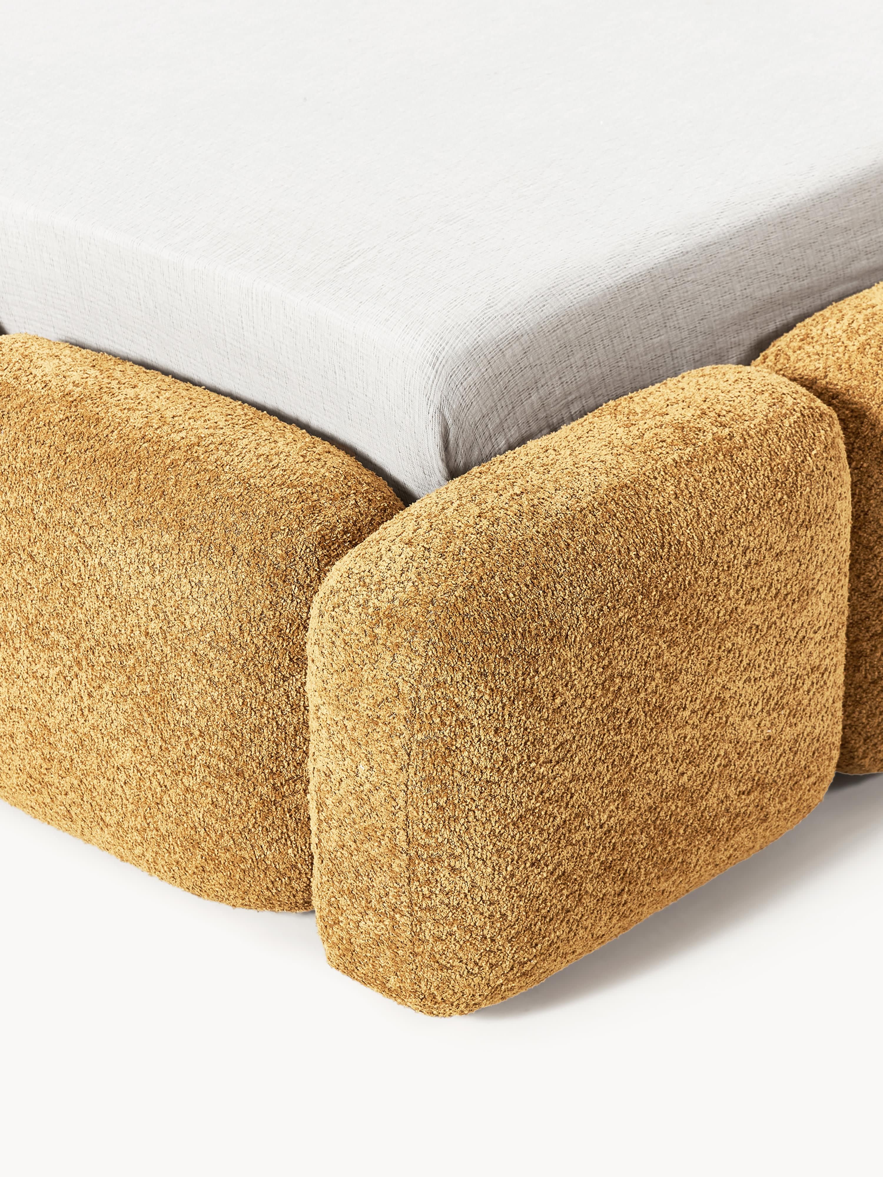 Tayla Upholstered Teddy Bouclé Bed with Storage Space