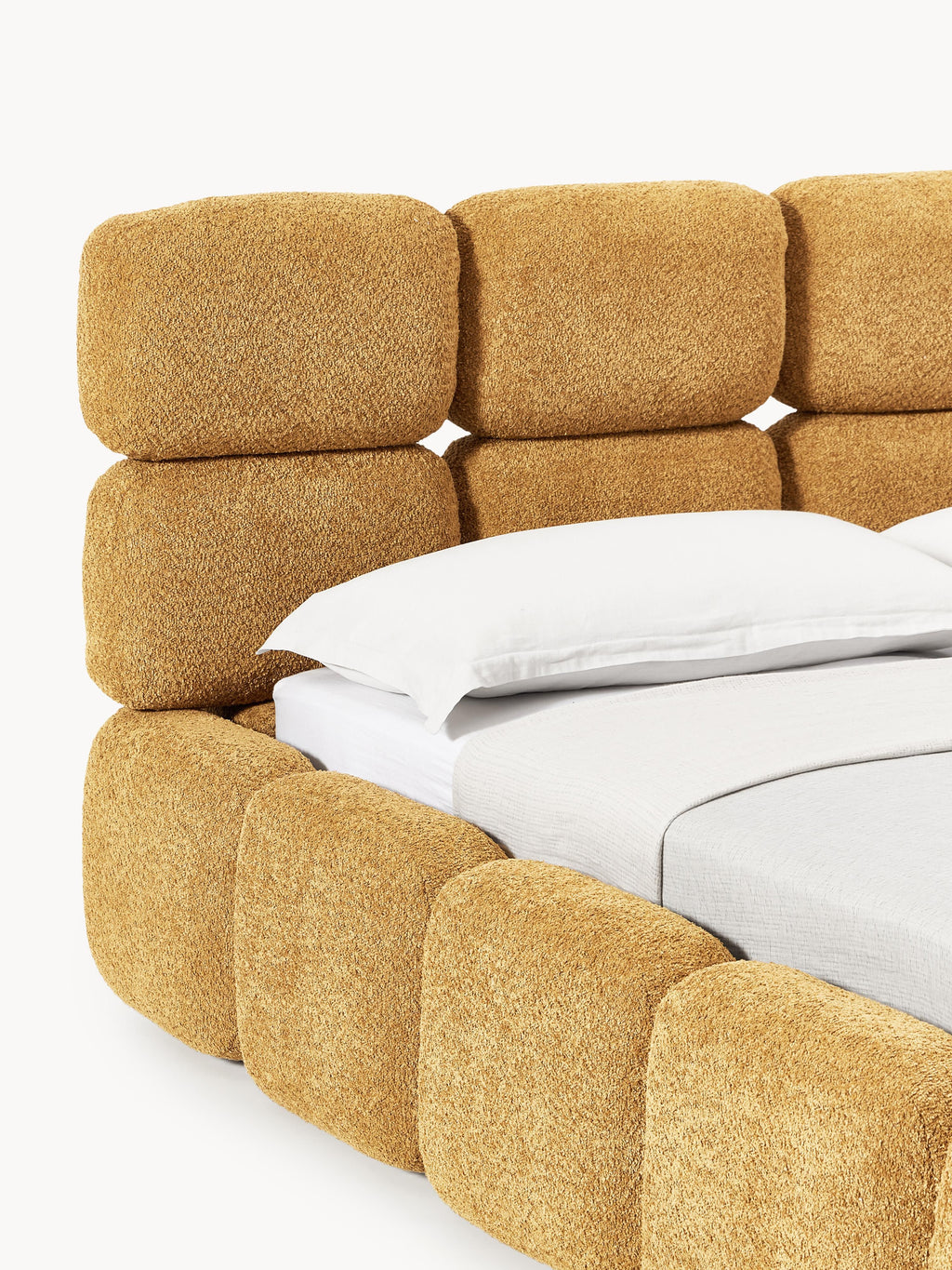 Tayla Upholstered Teddy Bouclé Bed with Storage Space