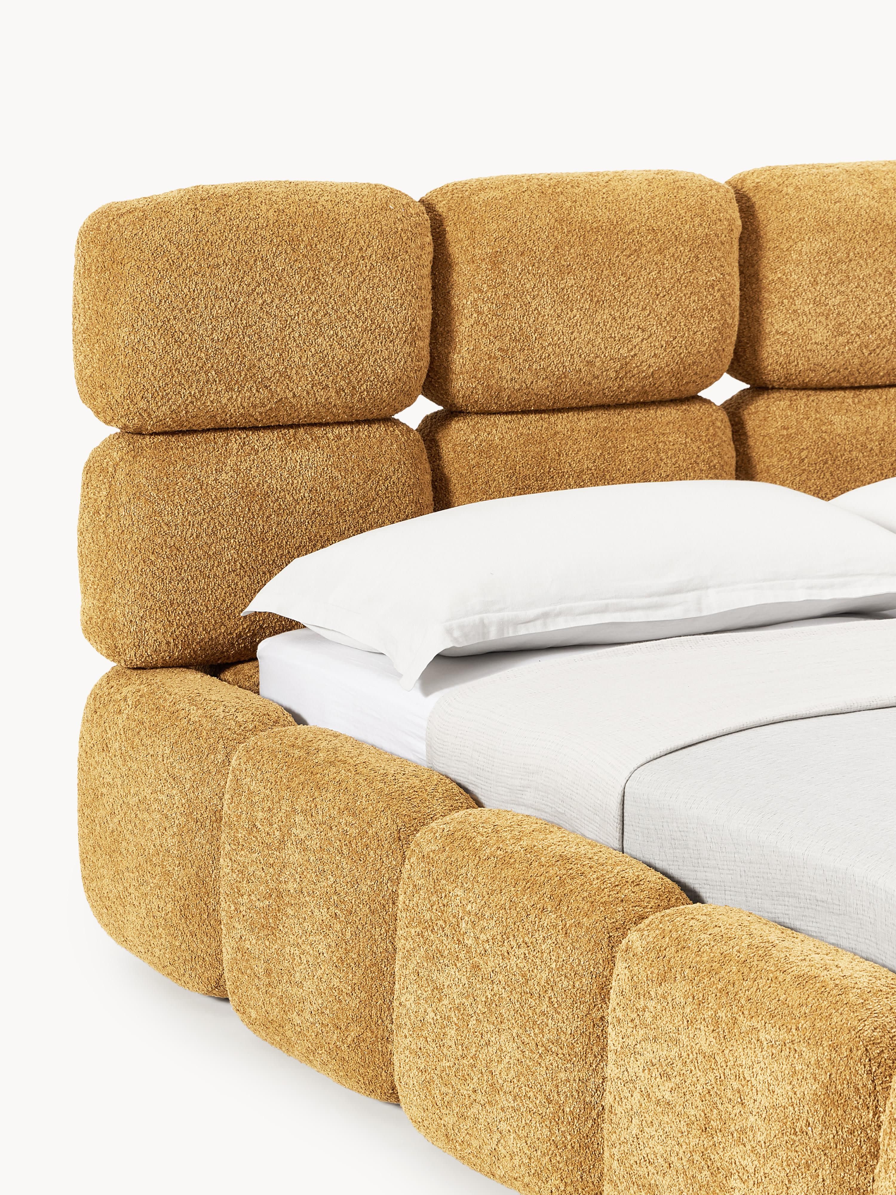 Tayla Upholstered Teddy Bouclé Bed with Storage Space