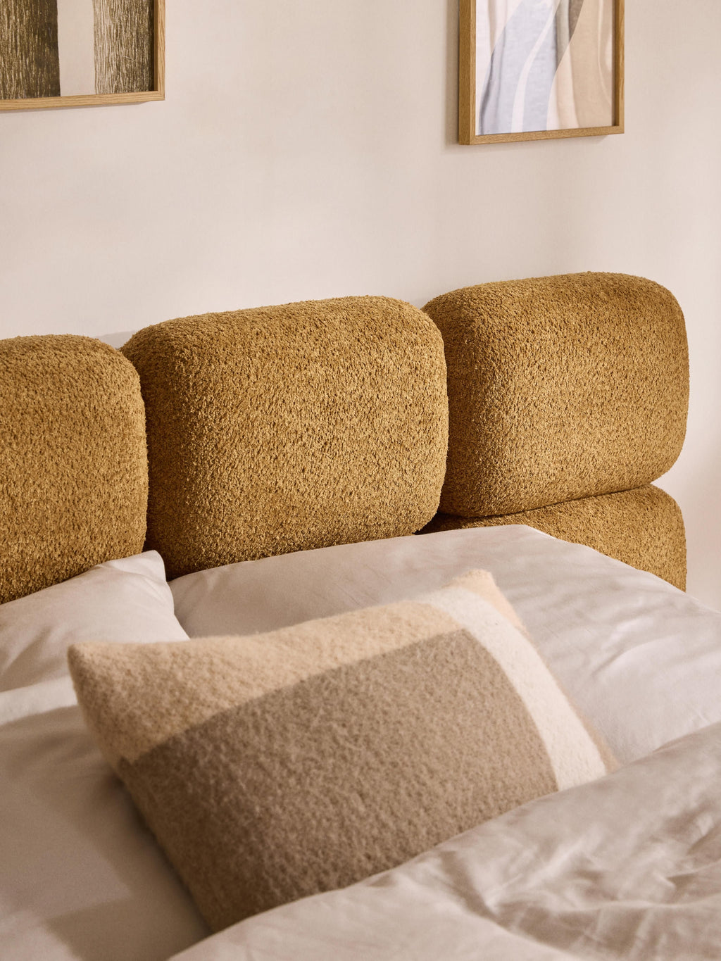 Tayla Upholstered Teddy Bouclé Bed with Storage Space