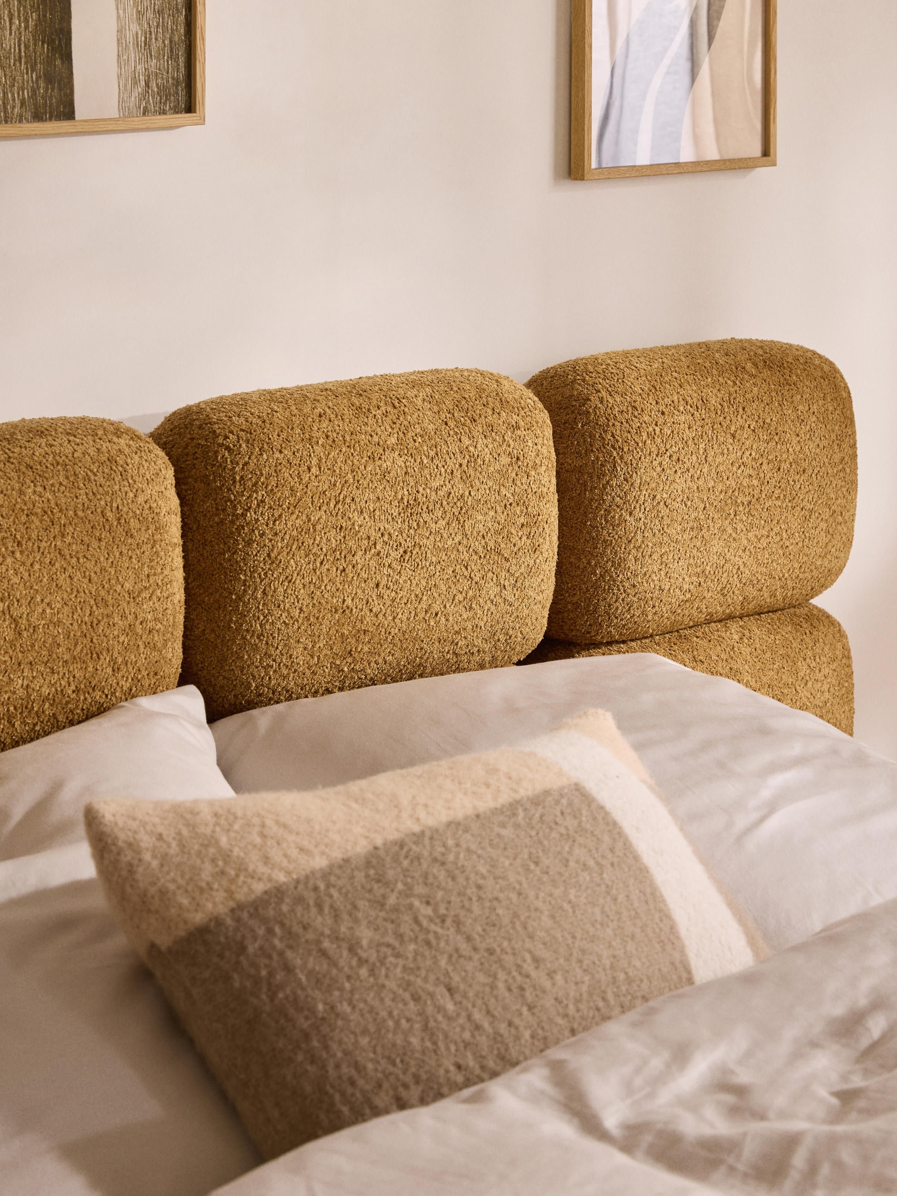 Tayla Upholstered Teddy Bouclé Bed with Storage Space