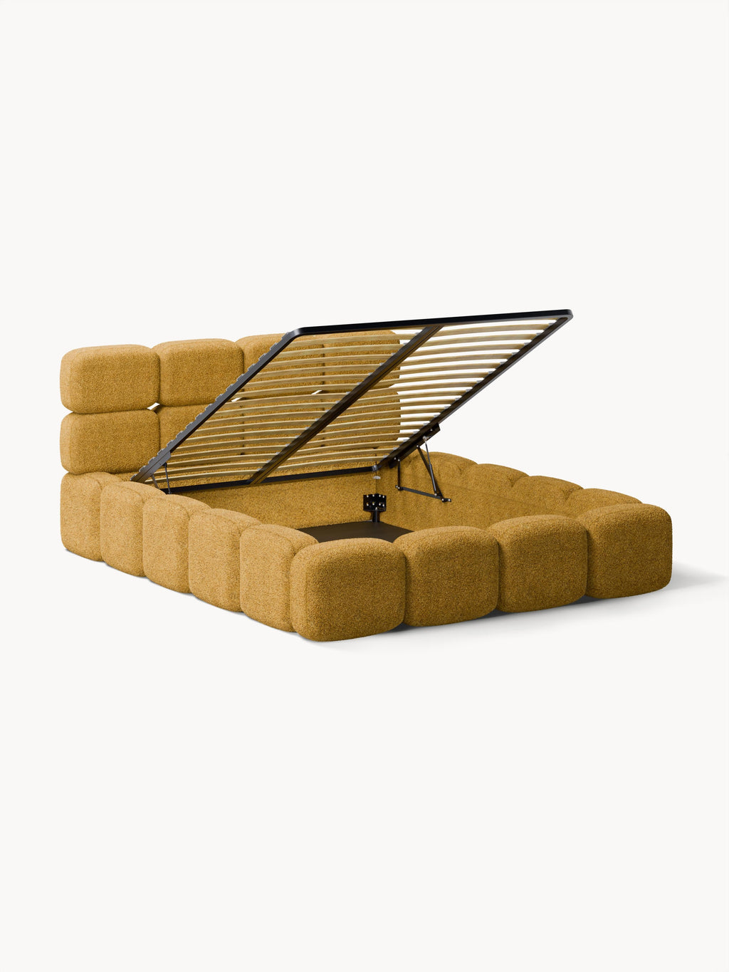 Tayla Upholstered Teddy Bouclé Bed with Storage Space