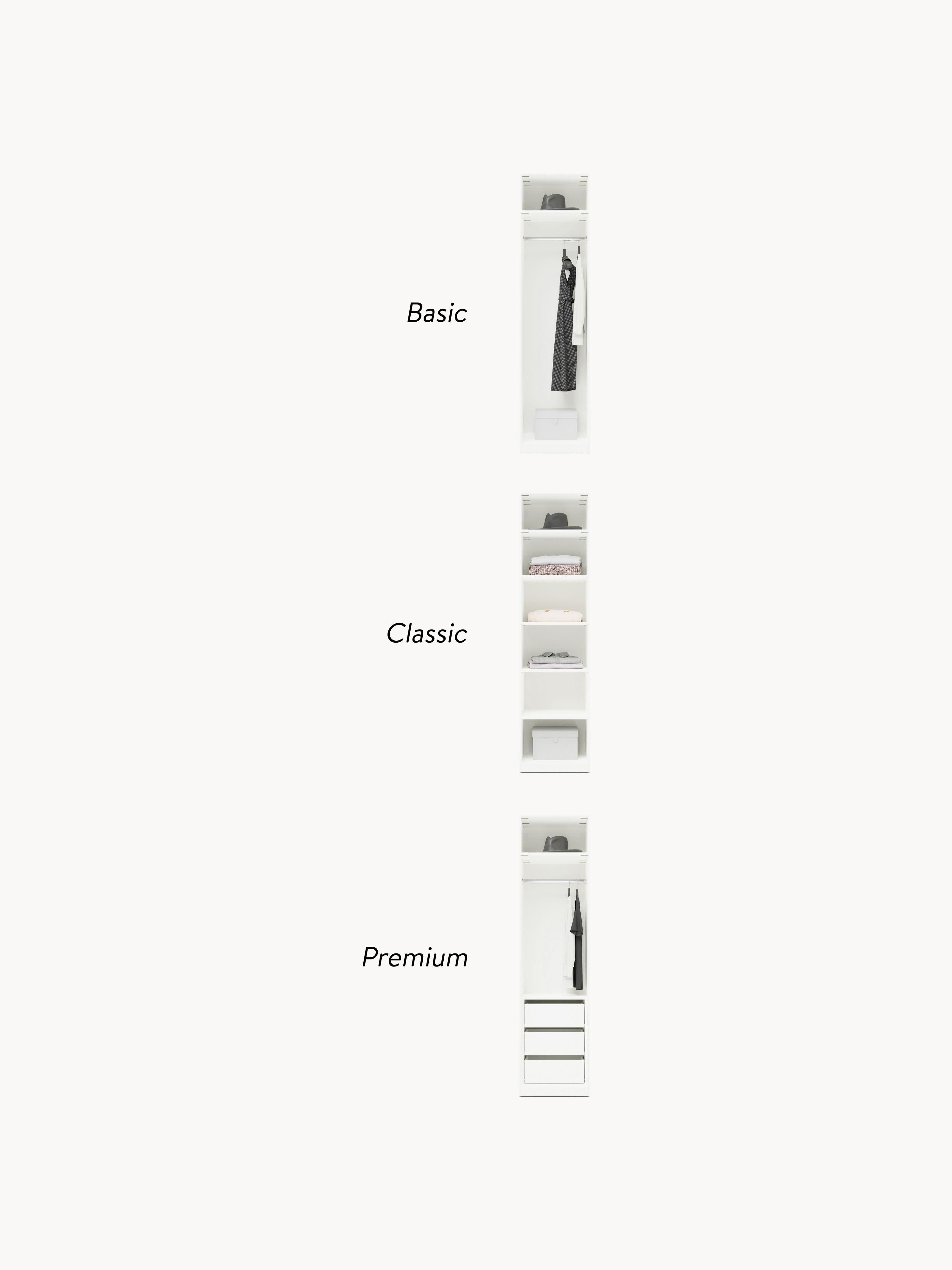 Simone Modular Revolving Door Wardrobe, 50 cm Wide, in various sizes