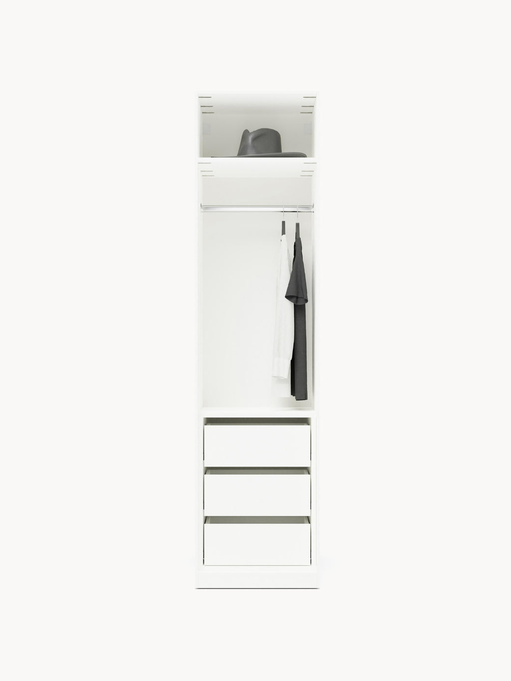 Simone Modular Revolving Door Wardrobe, 50 cm Wide, in various sizes
