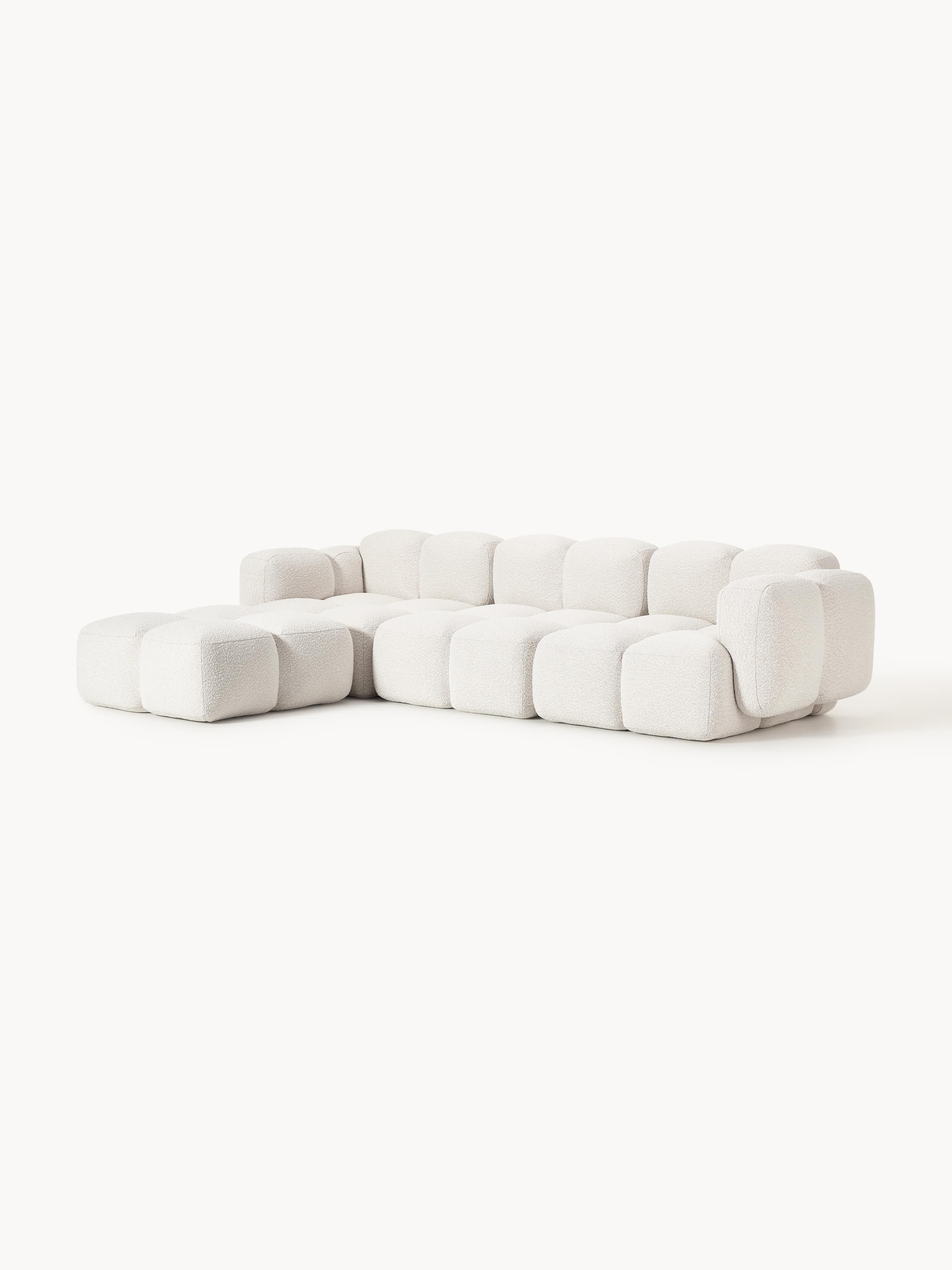 Tayla Bouclé Modular Sofa (4-seater) with Ottoman (left/right)