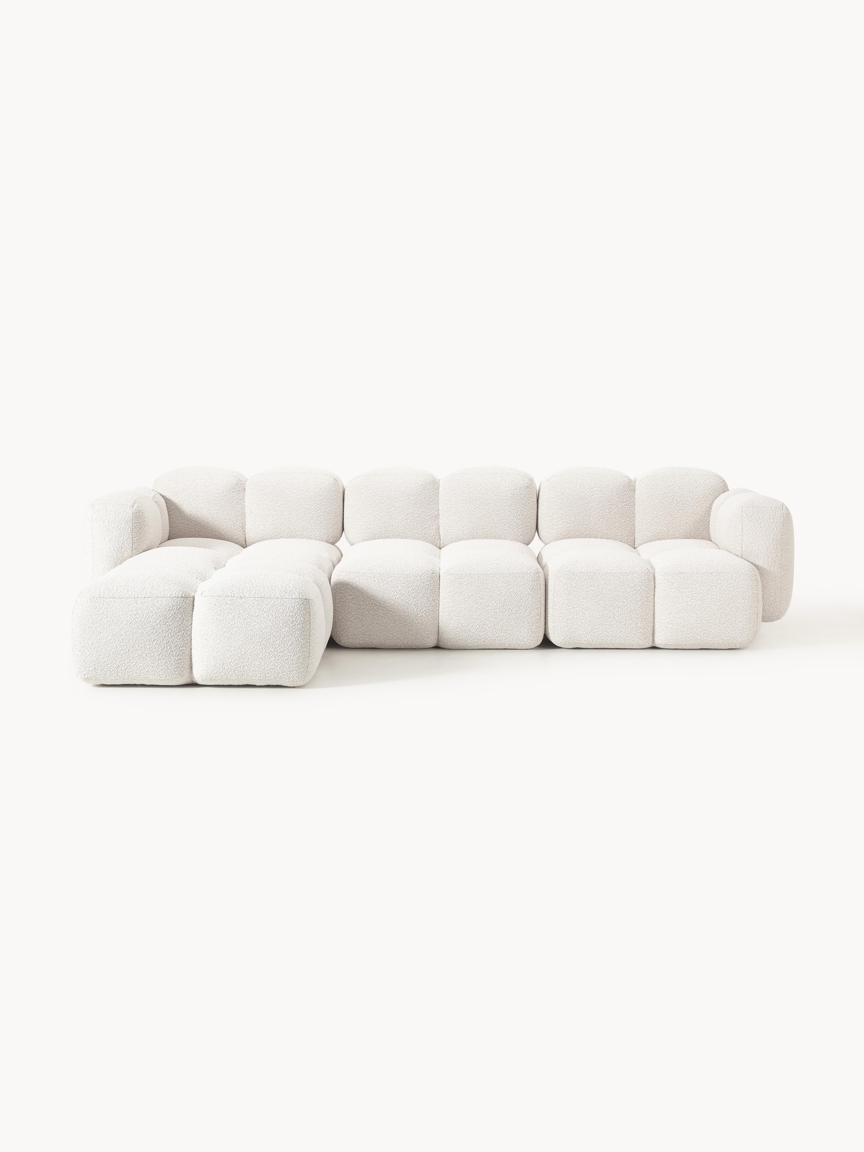Gallery image 1 - Bouclé Modular Sofa Tayla (4-seater) with Ottoman (left/right)
