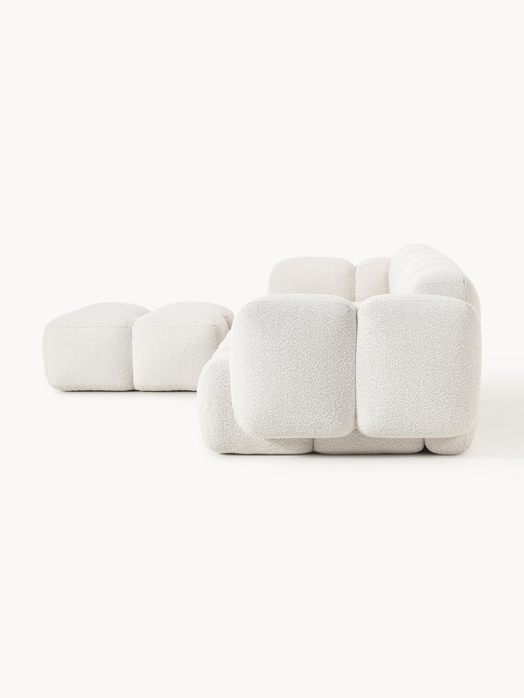 Tayla Bouclé Modular Sofa (4-seater) with Ottoman (left/right)