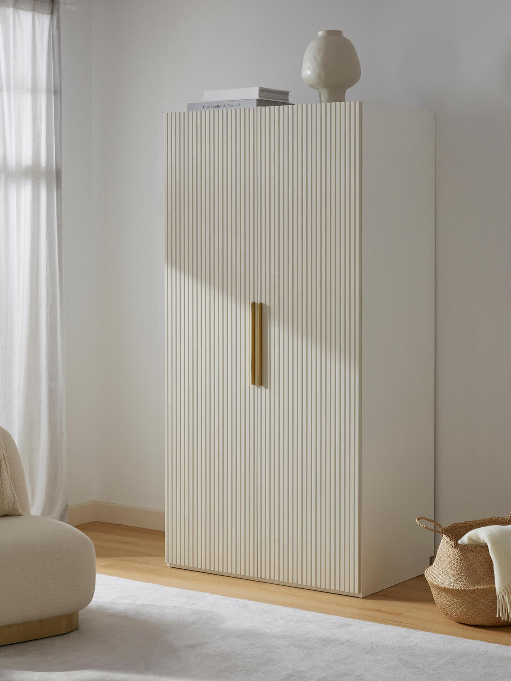 Simone Modular Revolving Door Wardrobe, 100 cm Wide, in various sizes