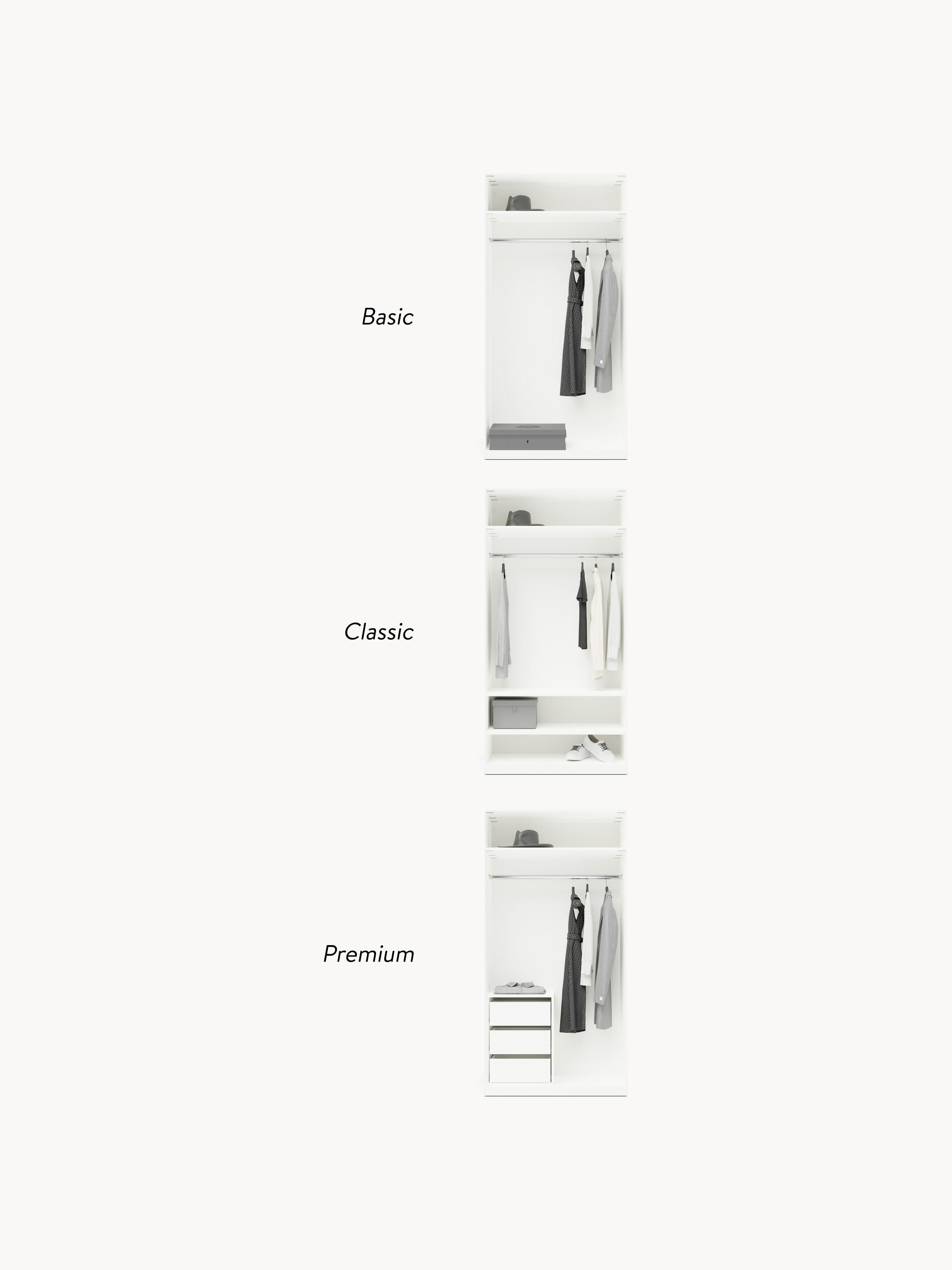 Simone Modular Revolving Door Wardrobe, 100 cm Wide, in various sizes