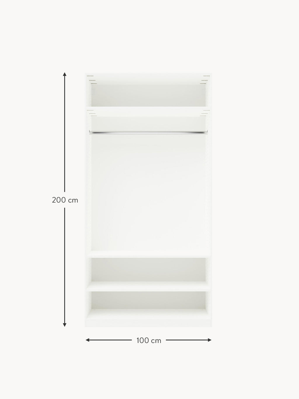 Simone Modular Revolving Door Wardrobe, 100 cm Wide, in various sizes