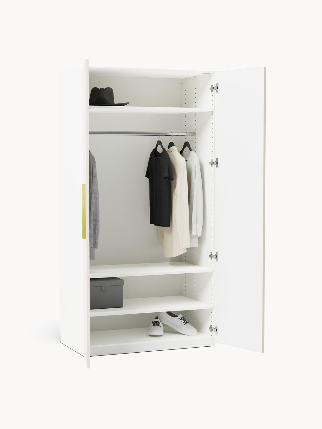 Simone Modular Revolving Door Wardrobe, 100 cm Wide, in various sizes
