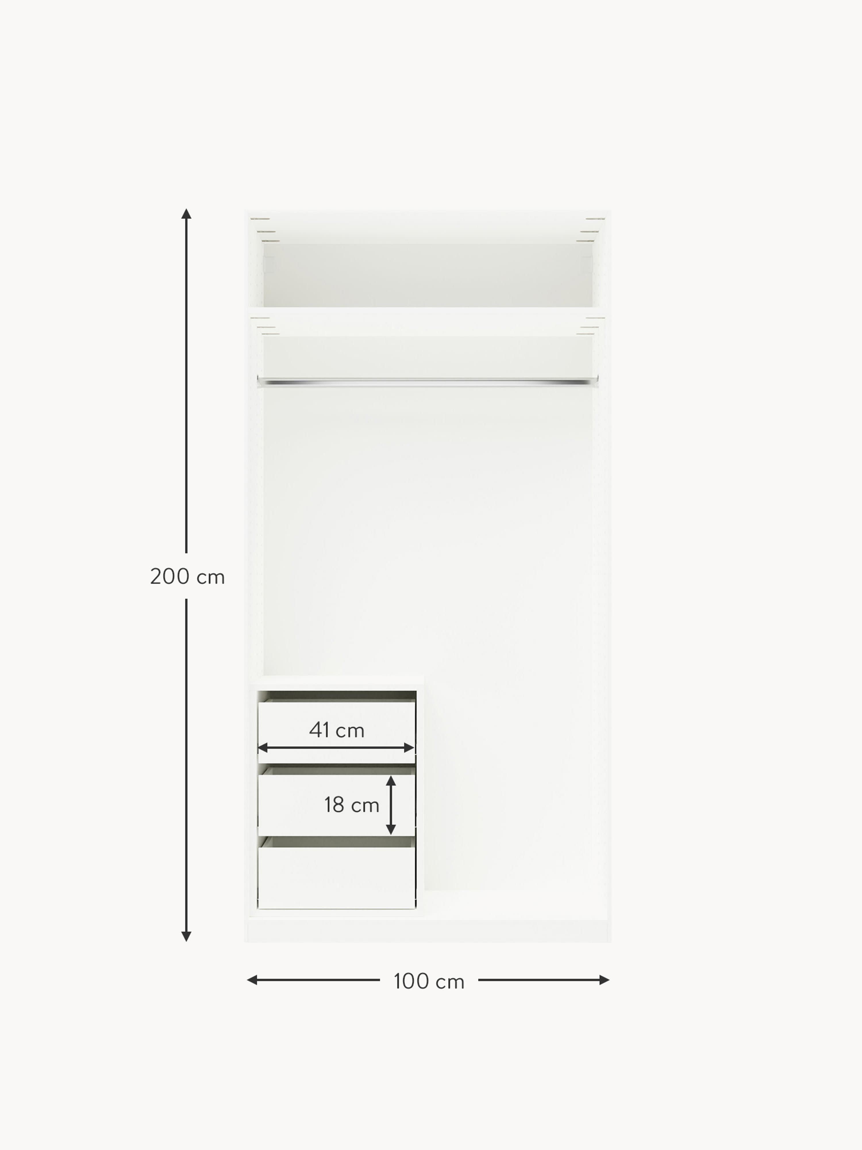 Simone Modular Revolving Door Wardrobe, 100 cm Wide, in various sizes