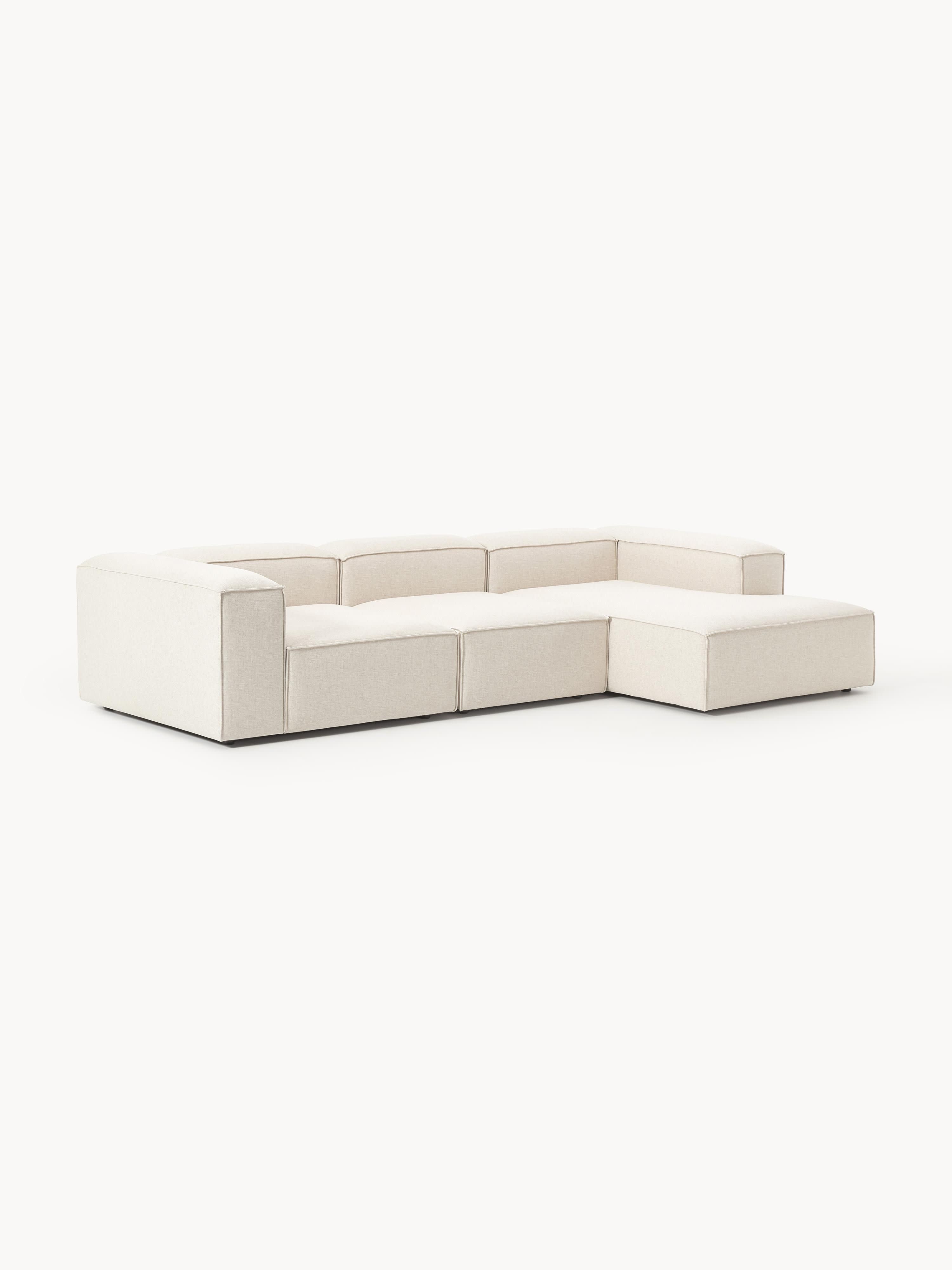 Lennon Linen Blend Modular Corner Sofa (4-seater)