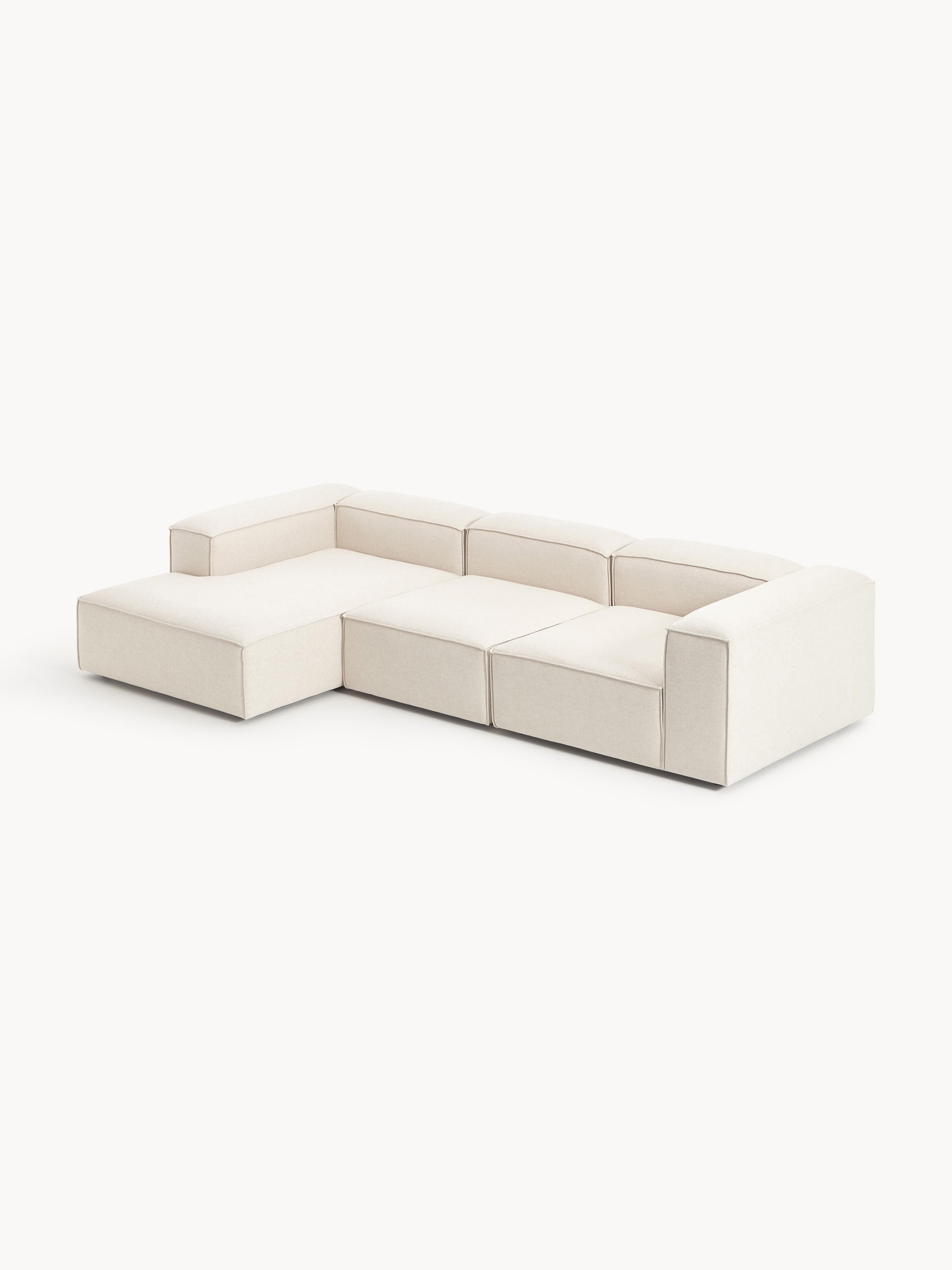 Lennon Linen Blend Modular Corner Sofa (4-seater)