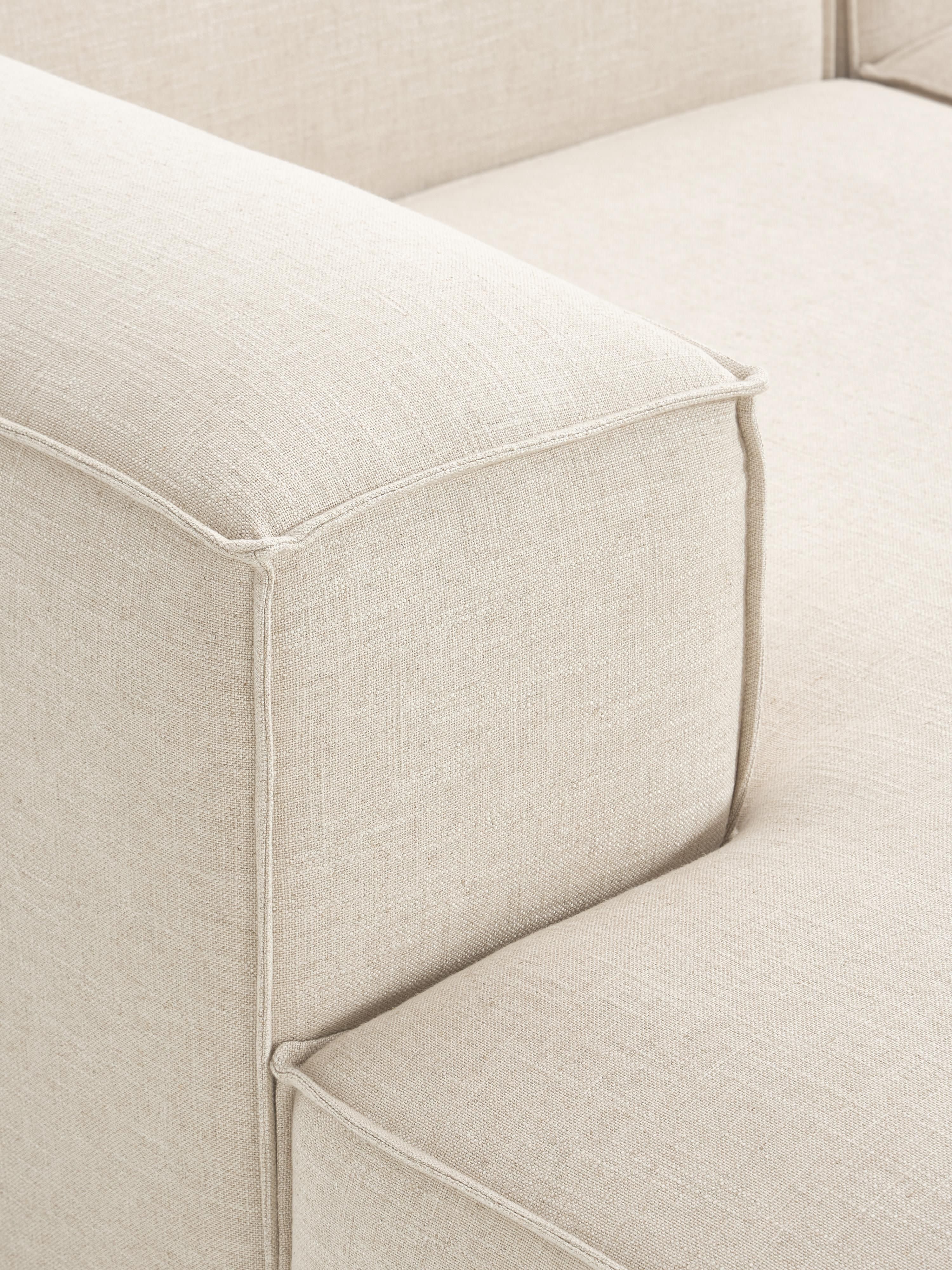 Lennon Linen Blend Modular Corner Sofa (4-seater)