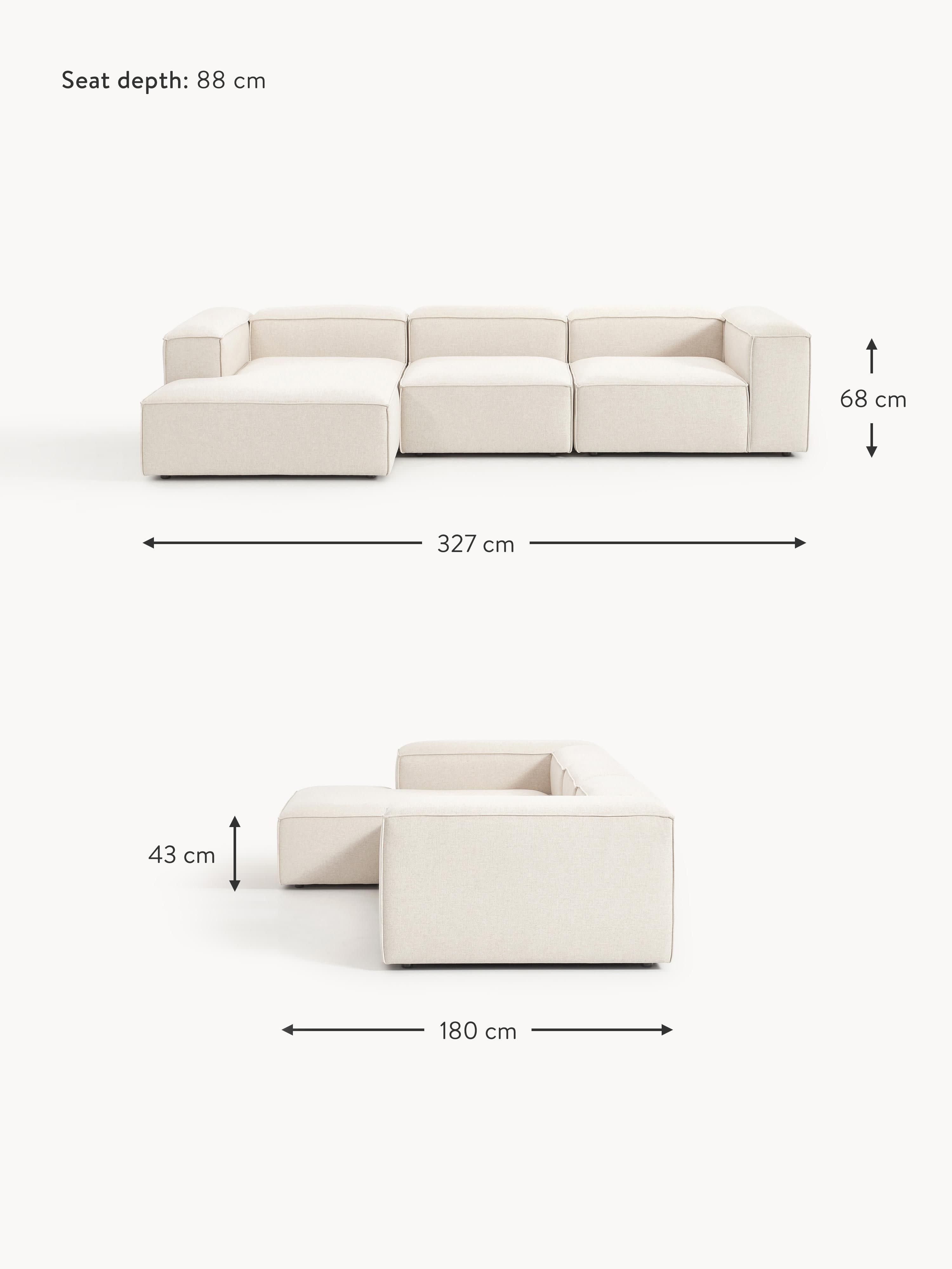 Lennon Linen Blend Modular Corner Sofa (4-seater)