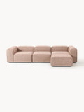 Gallery image 1 - Linen Blend Modular Sofa Lennon (4-seater) with ottoman (left/right)