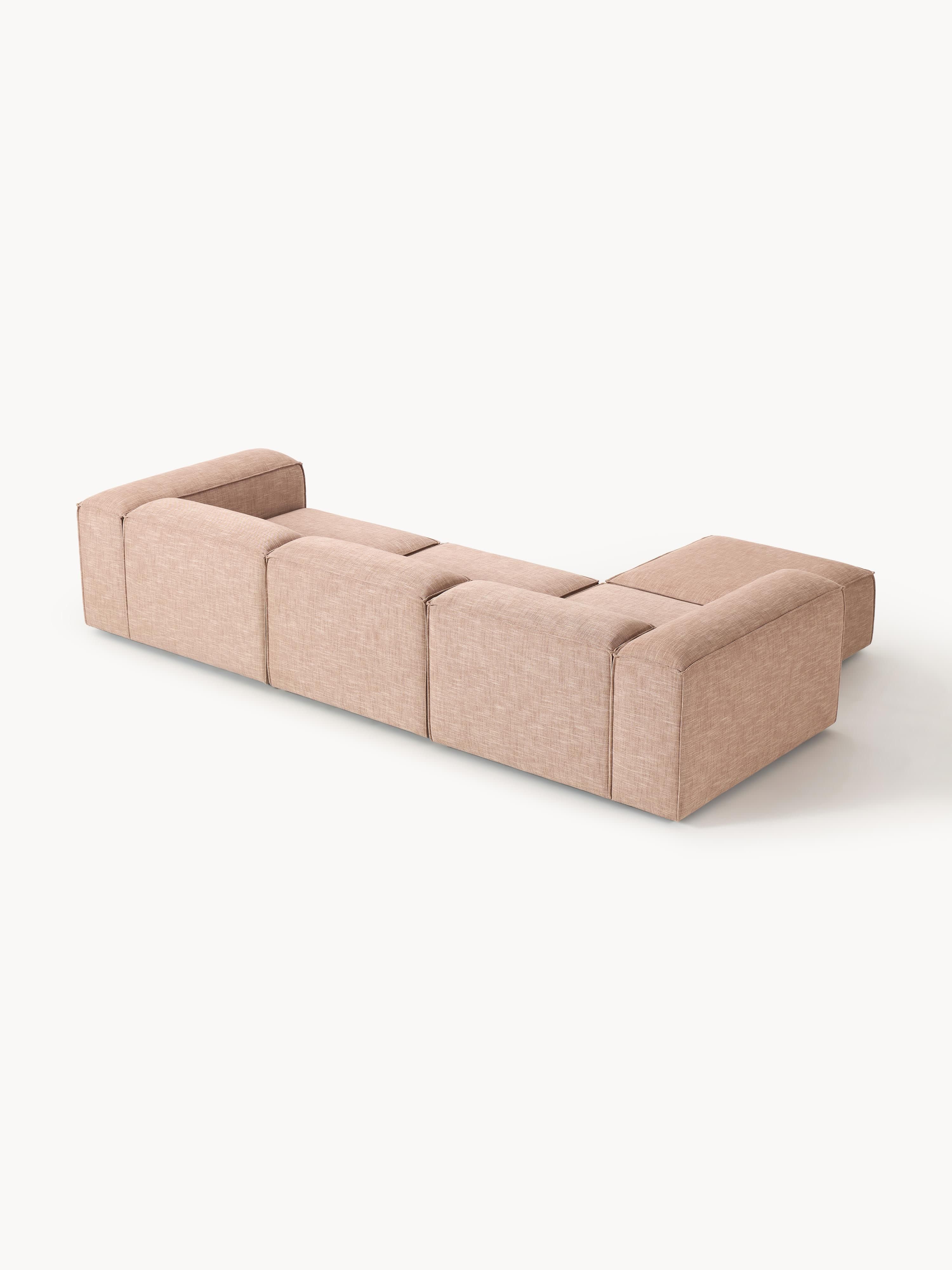 Lennon Linen Blend Modular Sofa (4-seater) with ottoman (left/right)