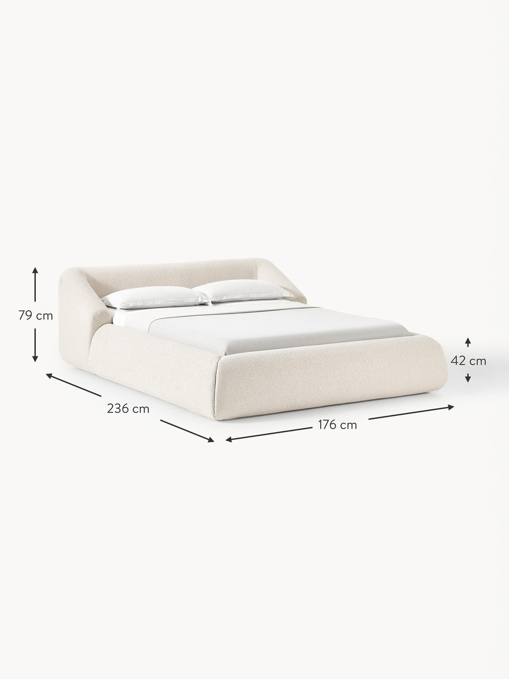 Sofia Upholstered Bouclé Bed
