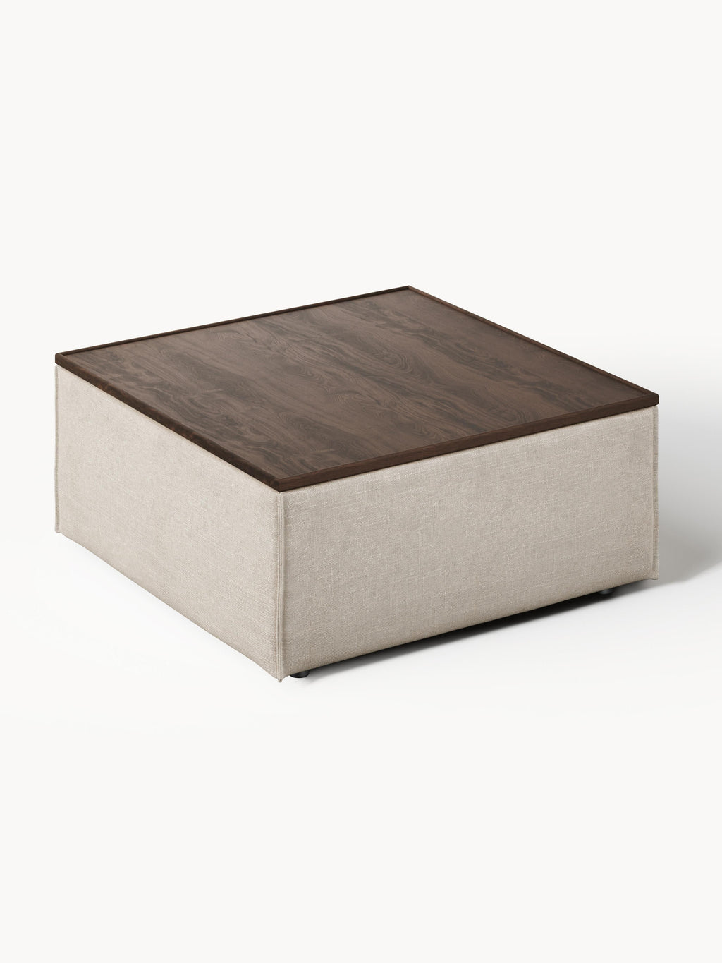 Lennon Linen Blend Ottoman with Storage