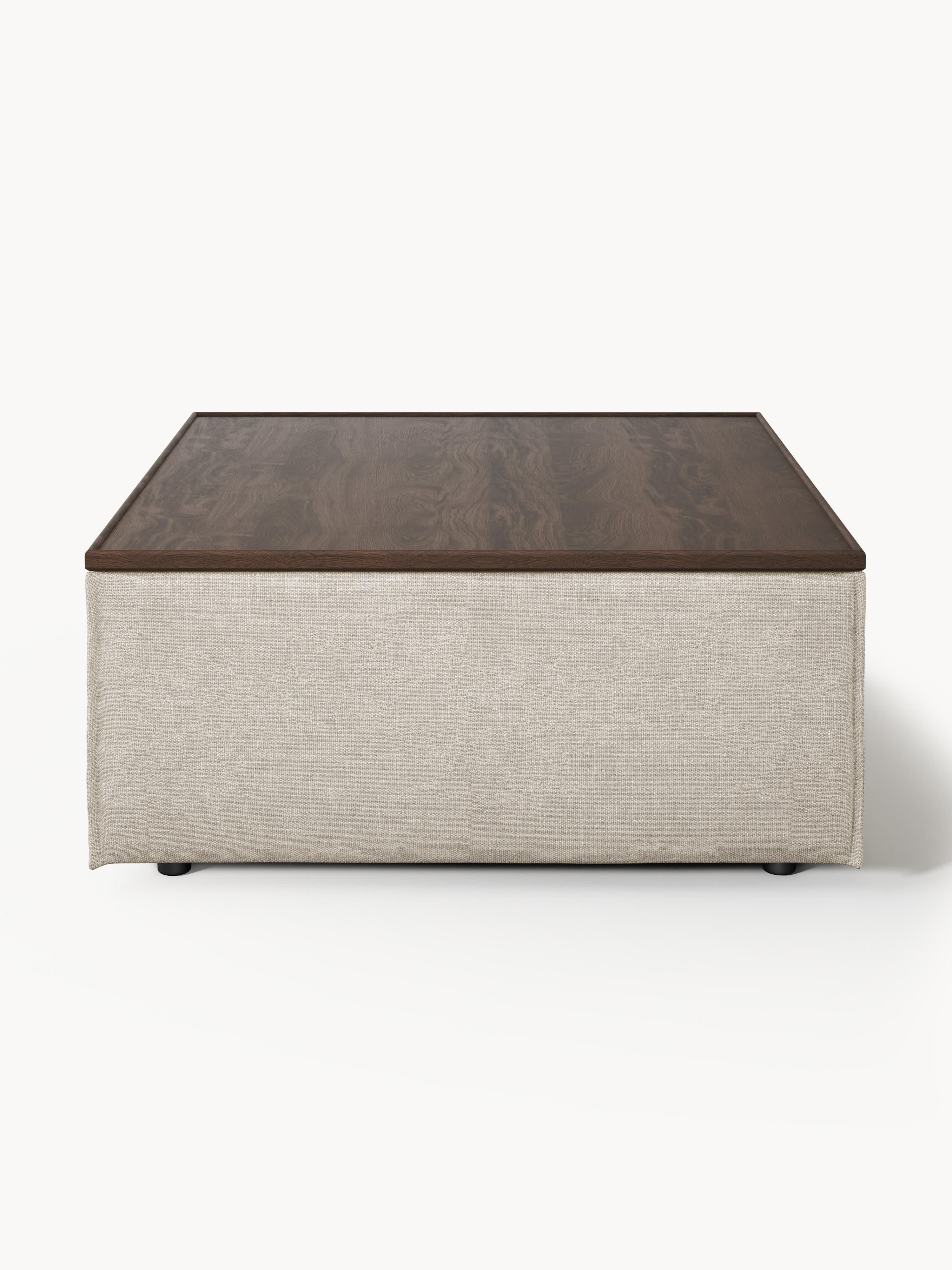 Lennon Linen Blend Ottoman with Storage