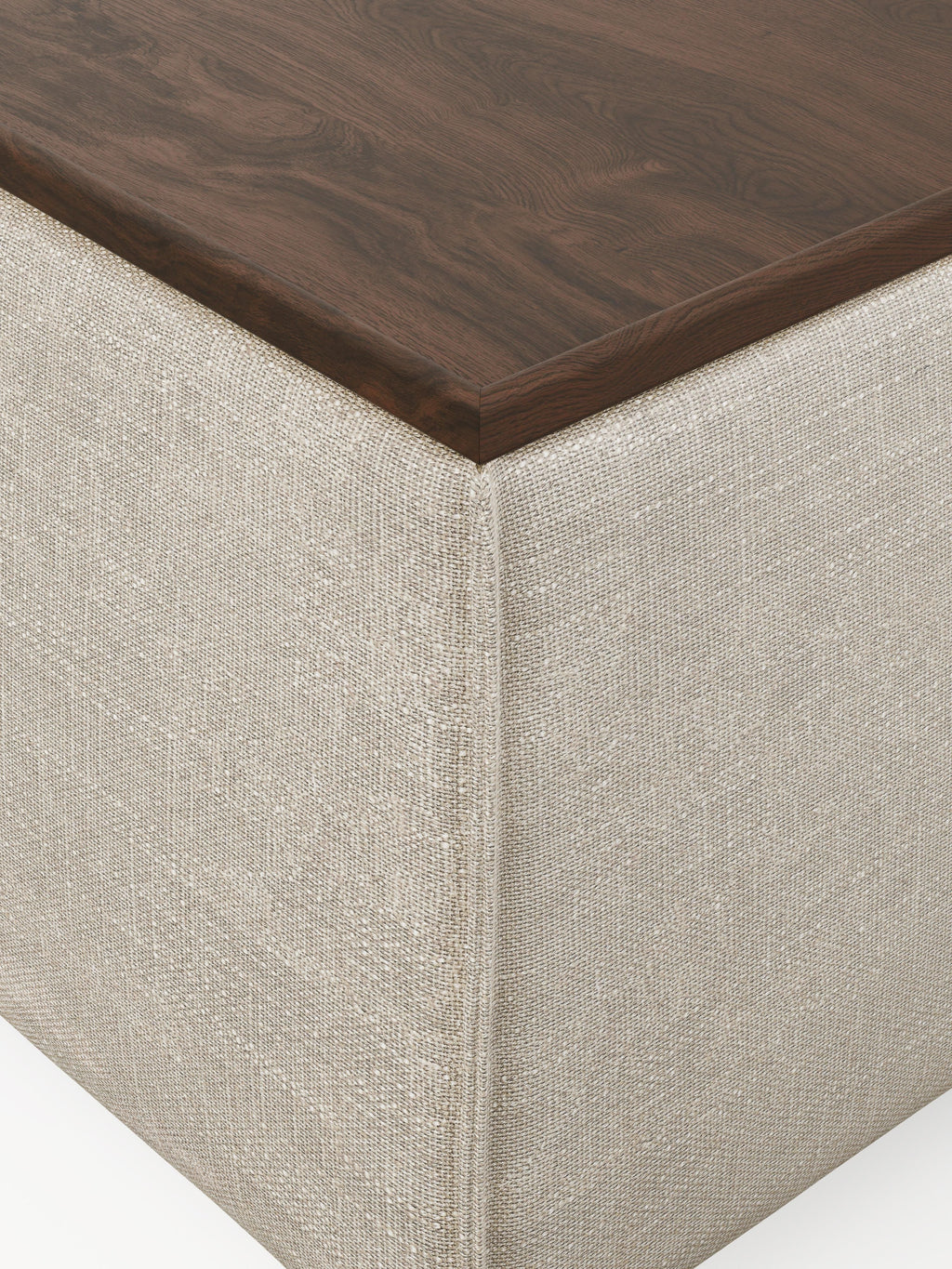 Lennon Linen Blend Ottoman with Storage