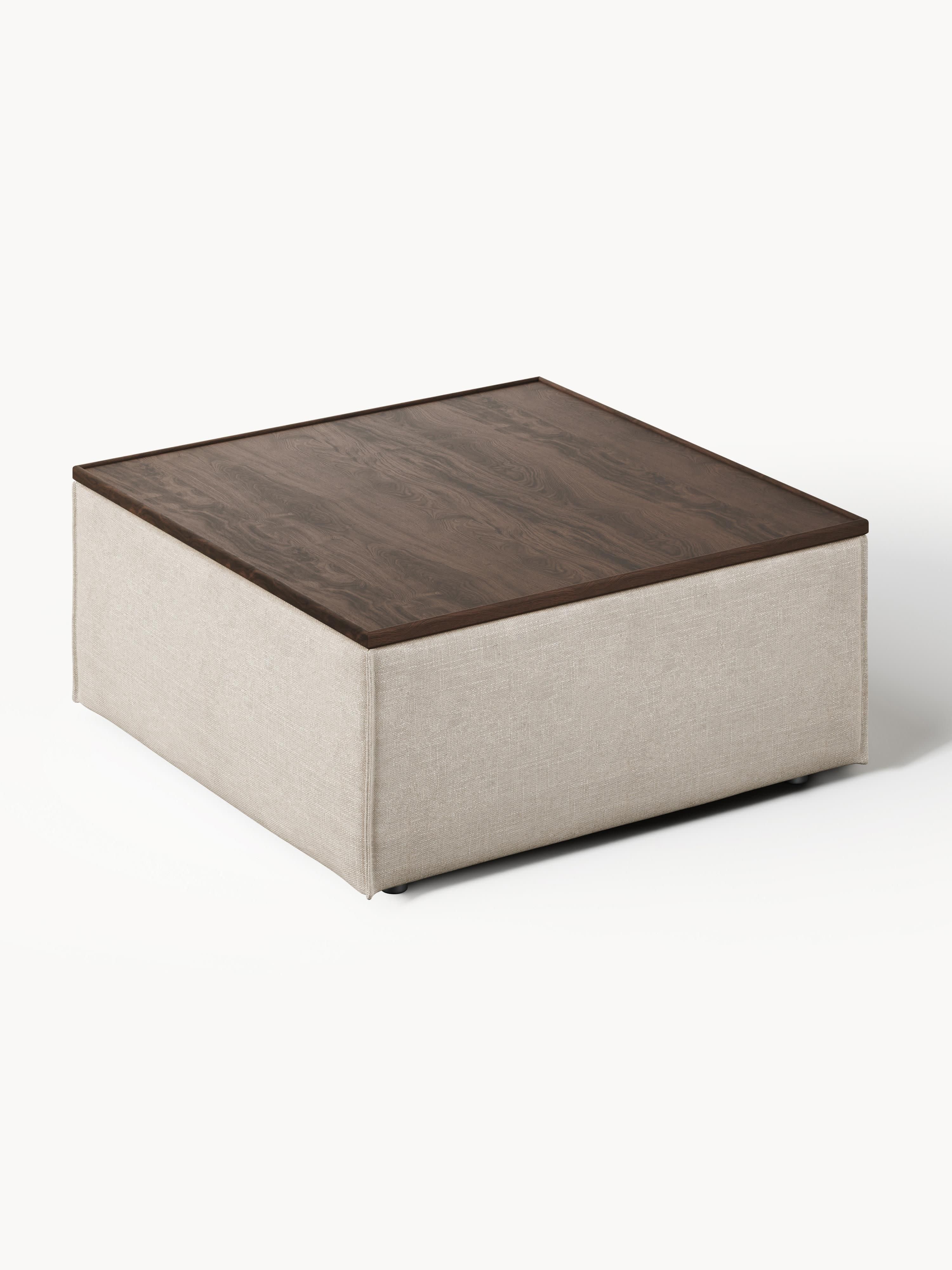 Lennon Linen Blend Ottoman with Storage