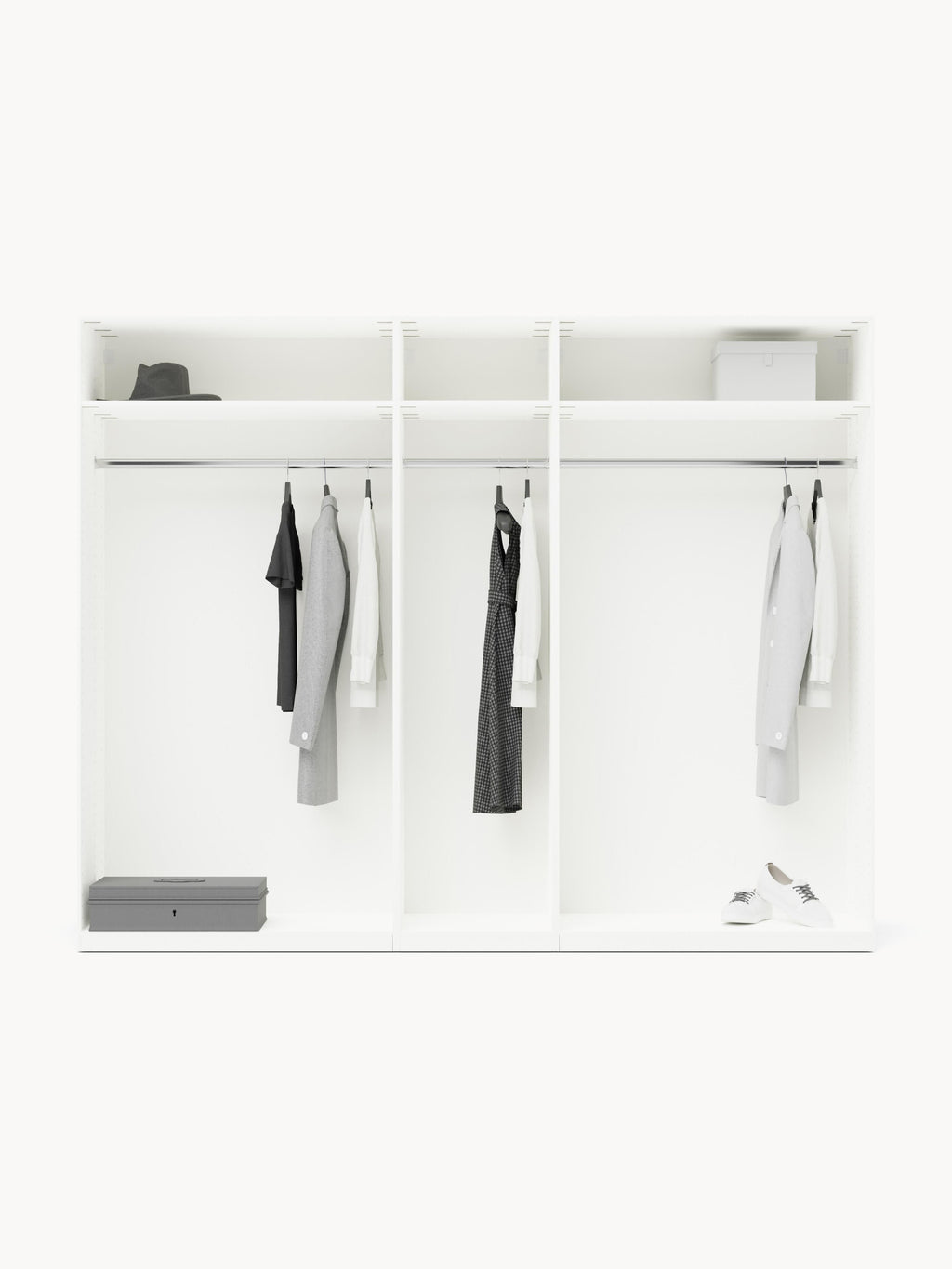 Charlotte Modular Hinged Door Wardrobe, 300 cm Wide, in various sizes