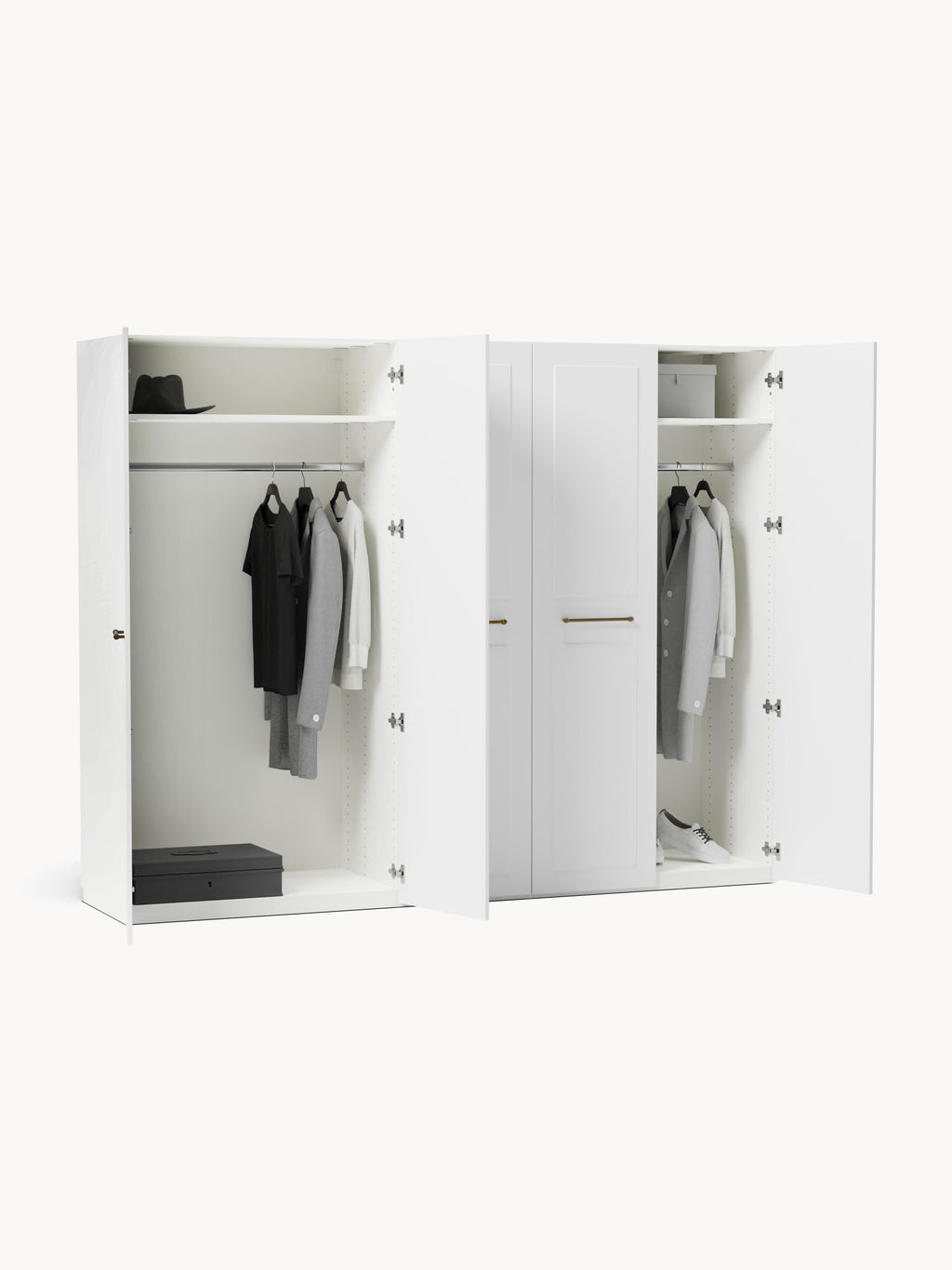 Charlotte Modular Hinged Door Wardrobe, 300 cm Wide, in various sizes